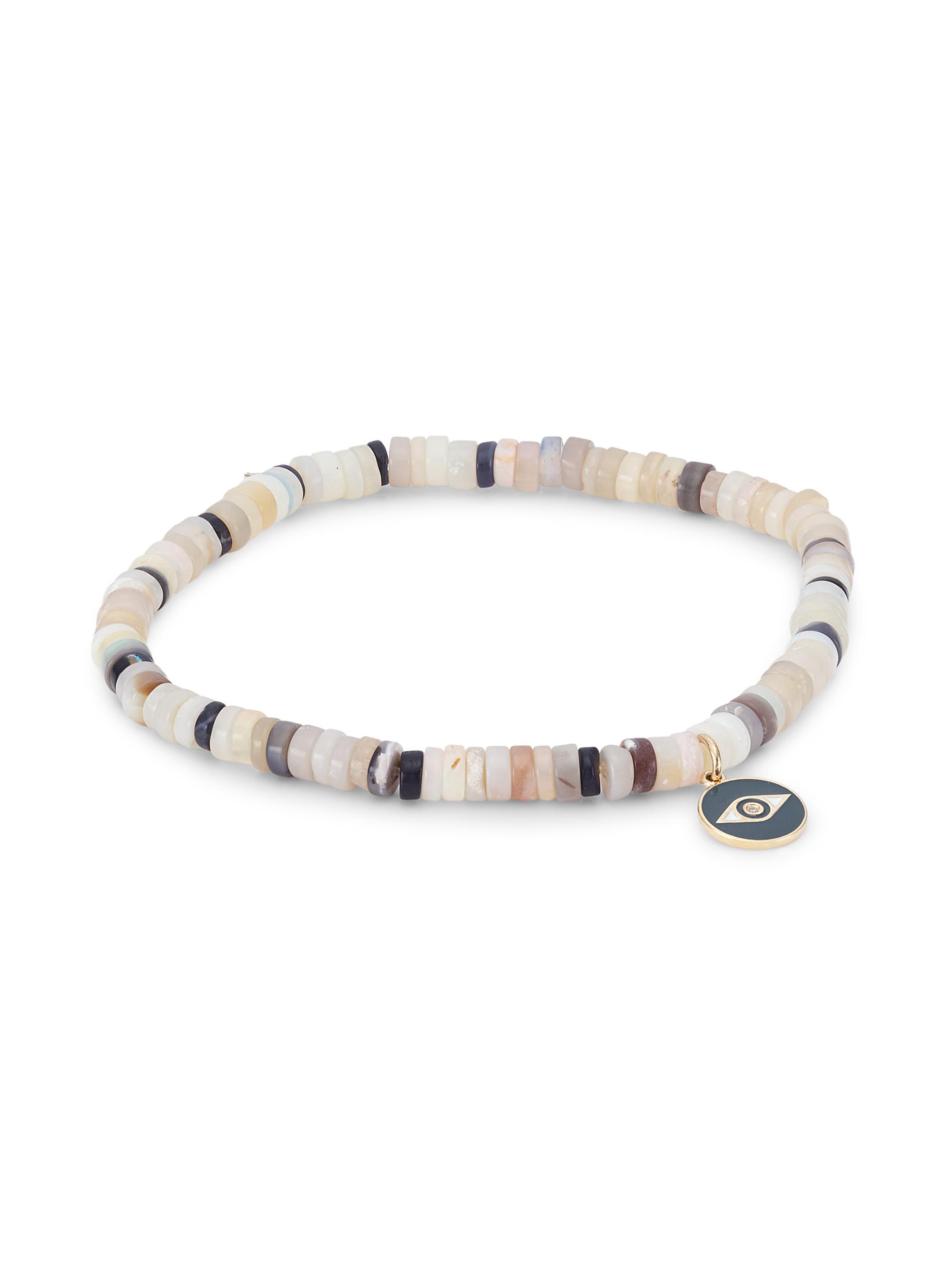 Sydney Evan Women's 14K Yellow Gold, White Diamond & Opal Evil Eye Charm Bracelet - Opal