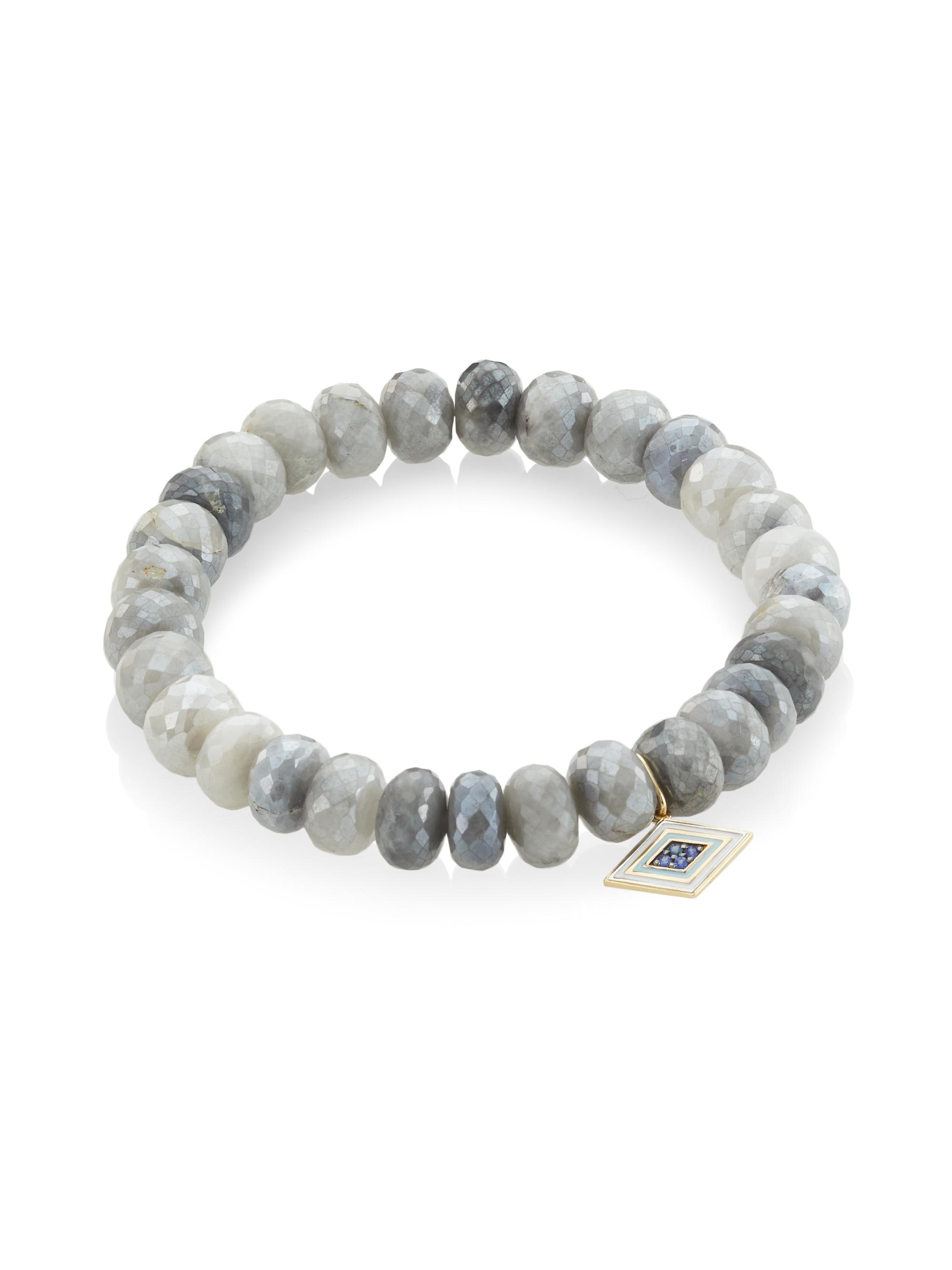 Sydney Evan Women's 14K Yellow Gold, Silverite & Sapphire Groovy Eye Charm Bracelet - Yellow Gold