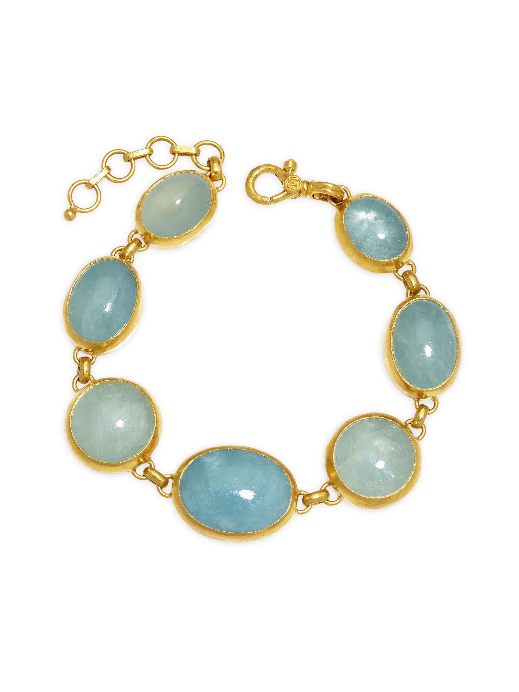 Gurhan Women's Rune 24K Yellow Gold & Aquamarine Bracelet - Aquamarine