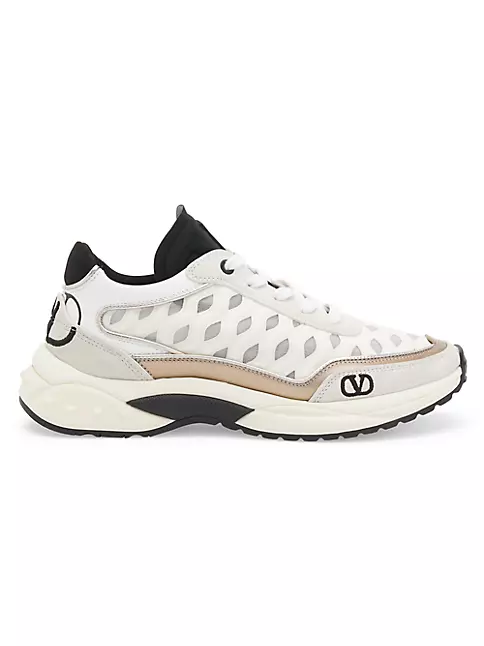 White Runner mesh and faux-leather trainers, Balenciaga