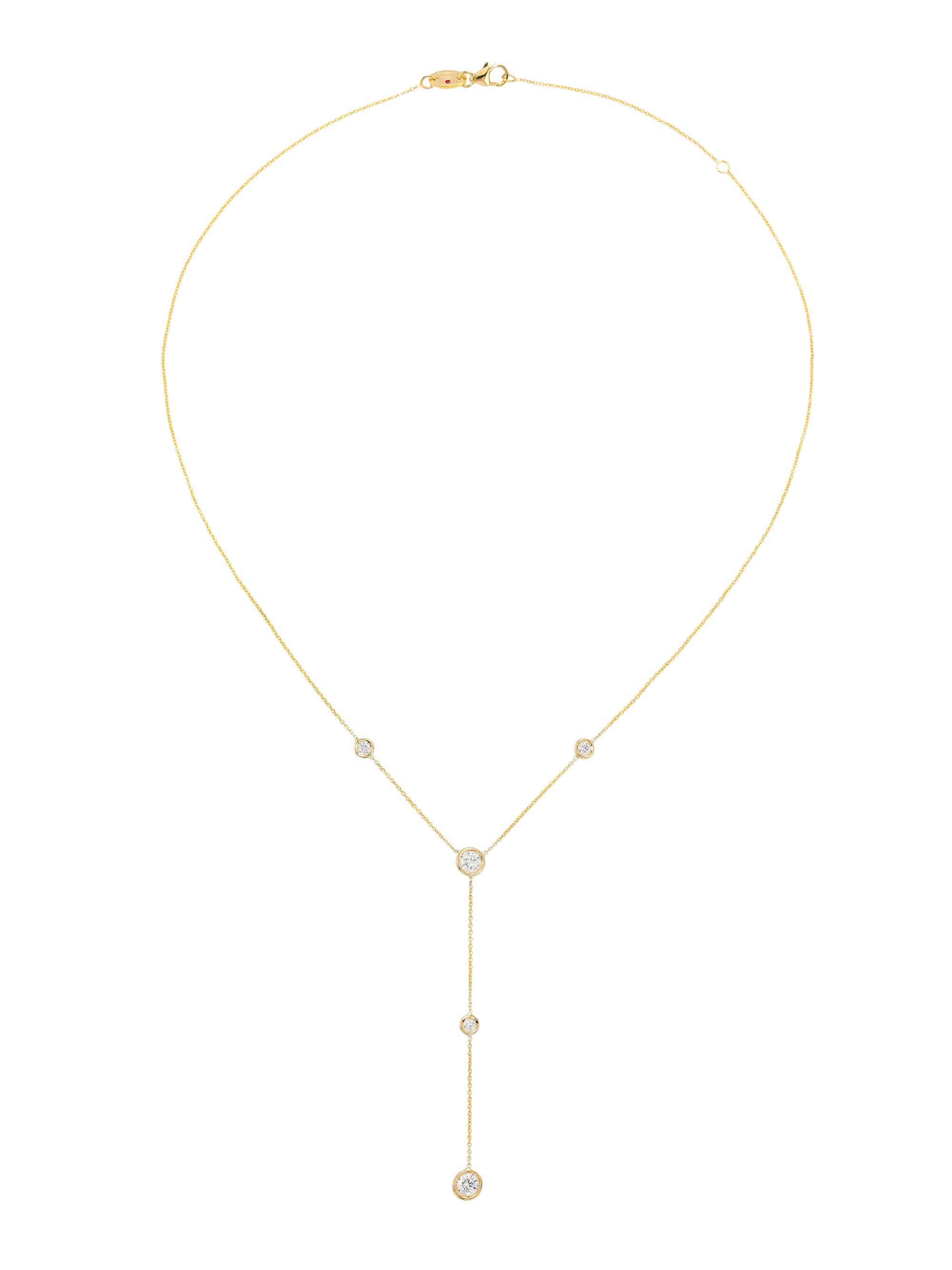 Roberto Coin Women's Diamonds By The Inch 18K Yellow Gold & Diamond Lariat Necklace - Yellow Gold