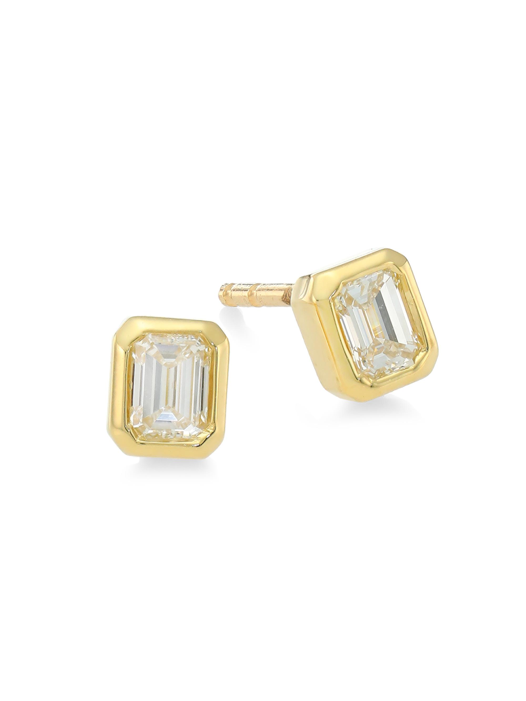Roberto Coin Women's Tiny Treasures 18K Yellow Gold & Diamond Stud Earrings - Yellow Gold