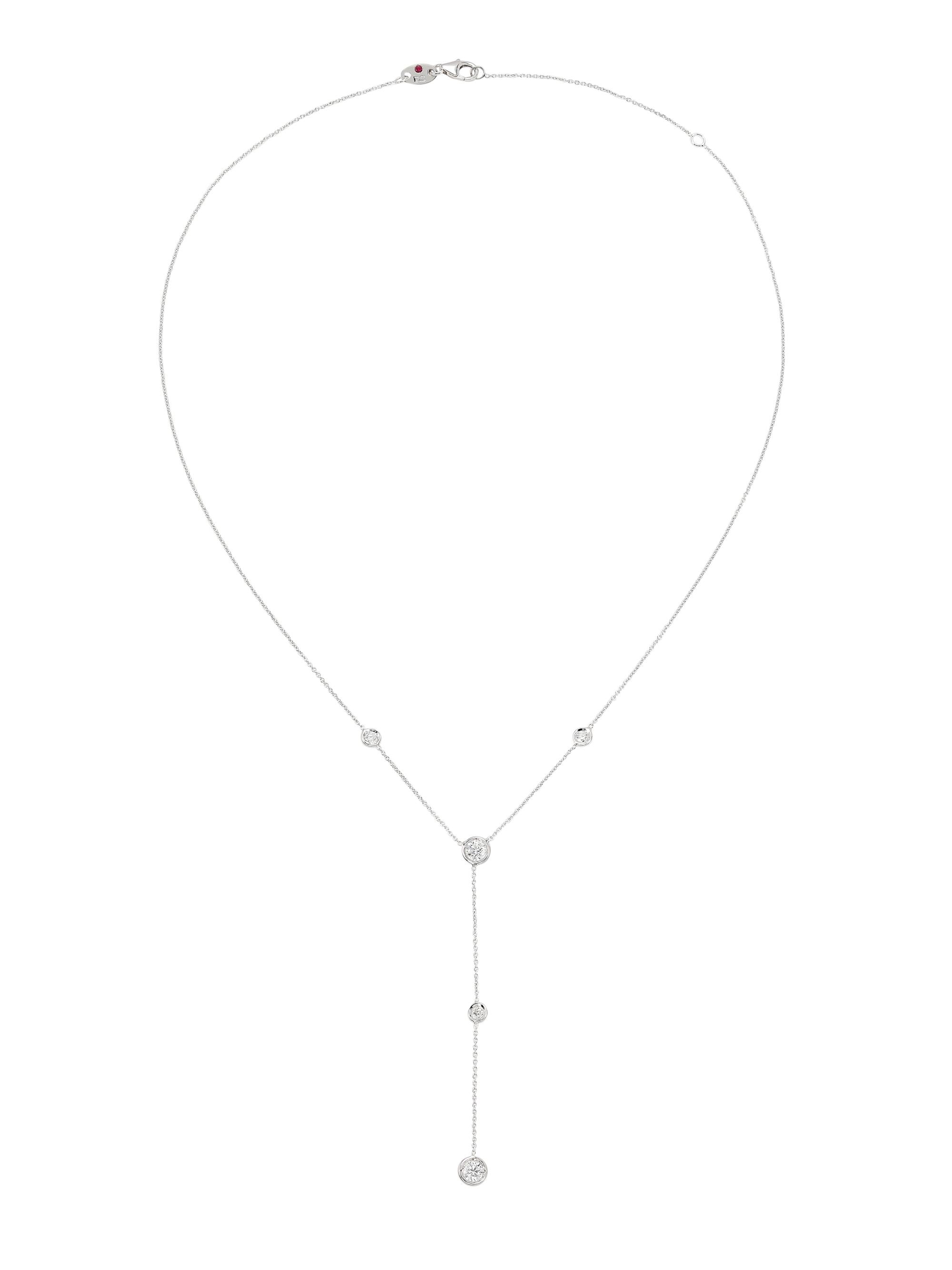 Roberto Coin Women's Diamonds By The Inch 18K White Gold & Diamond Lariat Necklace - White Gold