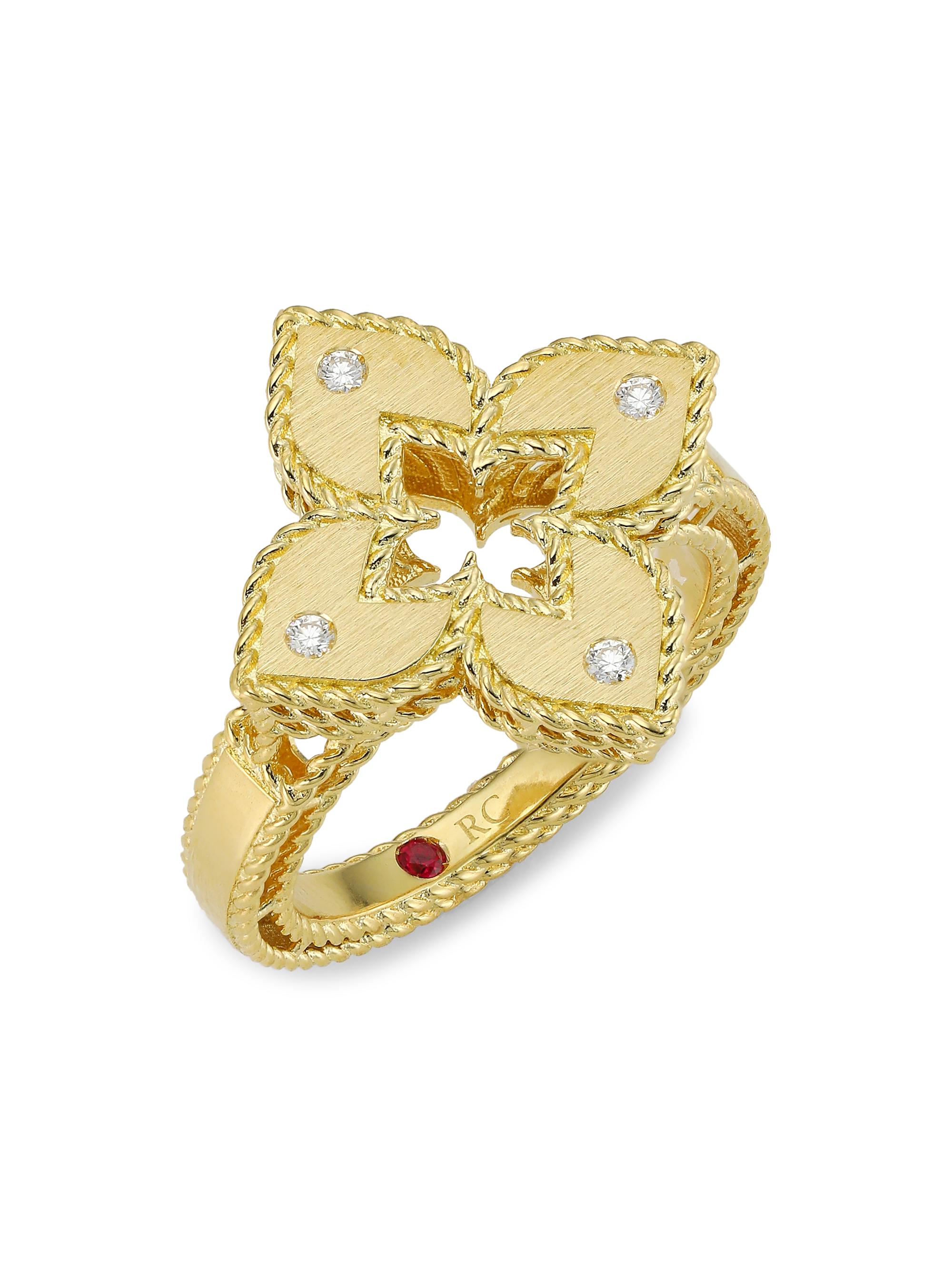 Roberto Coin Women's Venetian Princess 18K Yellow Gold & Diamond Ring - Yellow Gold