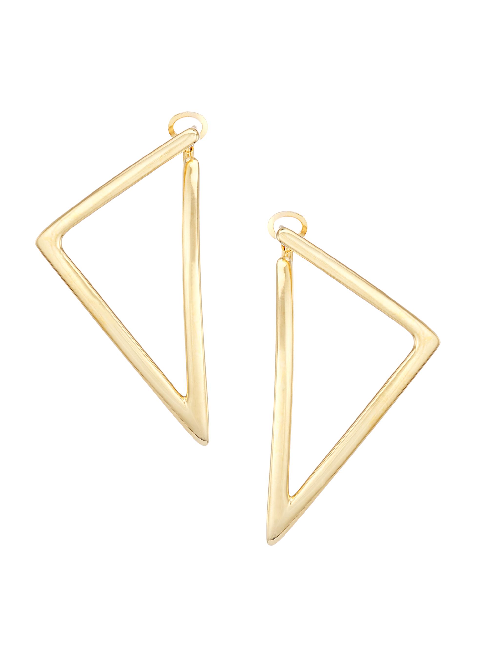 Roberto Coin Women's 18K Yellow Gold  Triangular Hoop Earrings - Yellow Gold