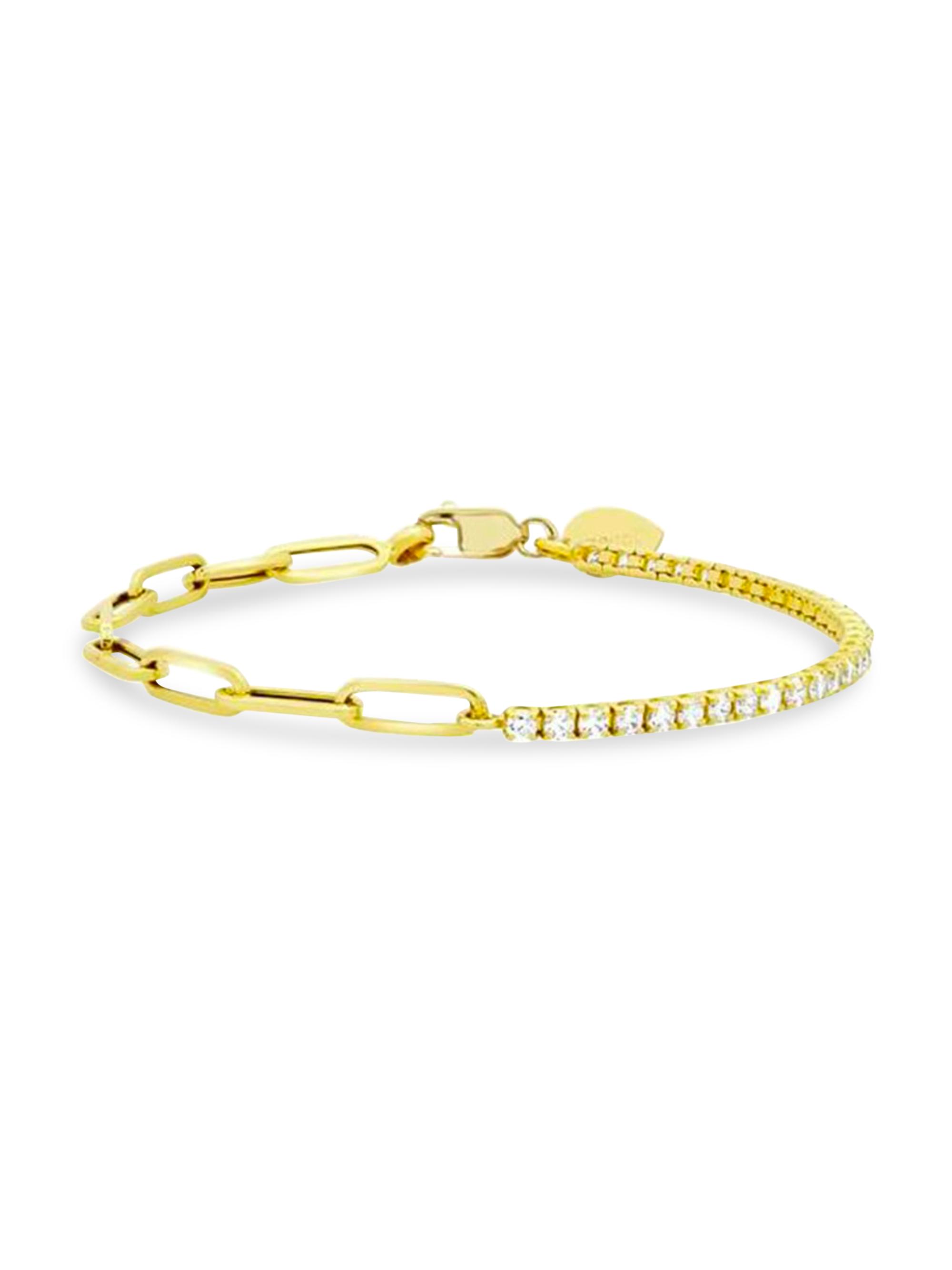 Meira T Women's 14K Yellow Gold & Diamond Mixed-Link Chain Bracelet - Yellow Gold