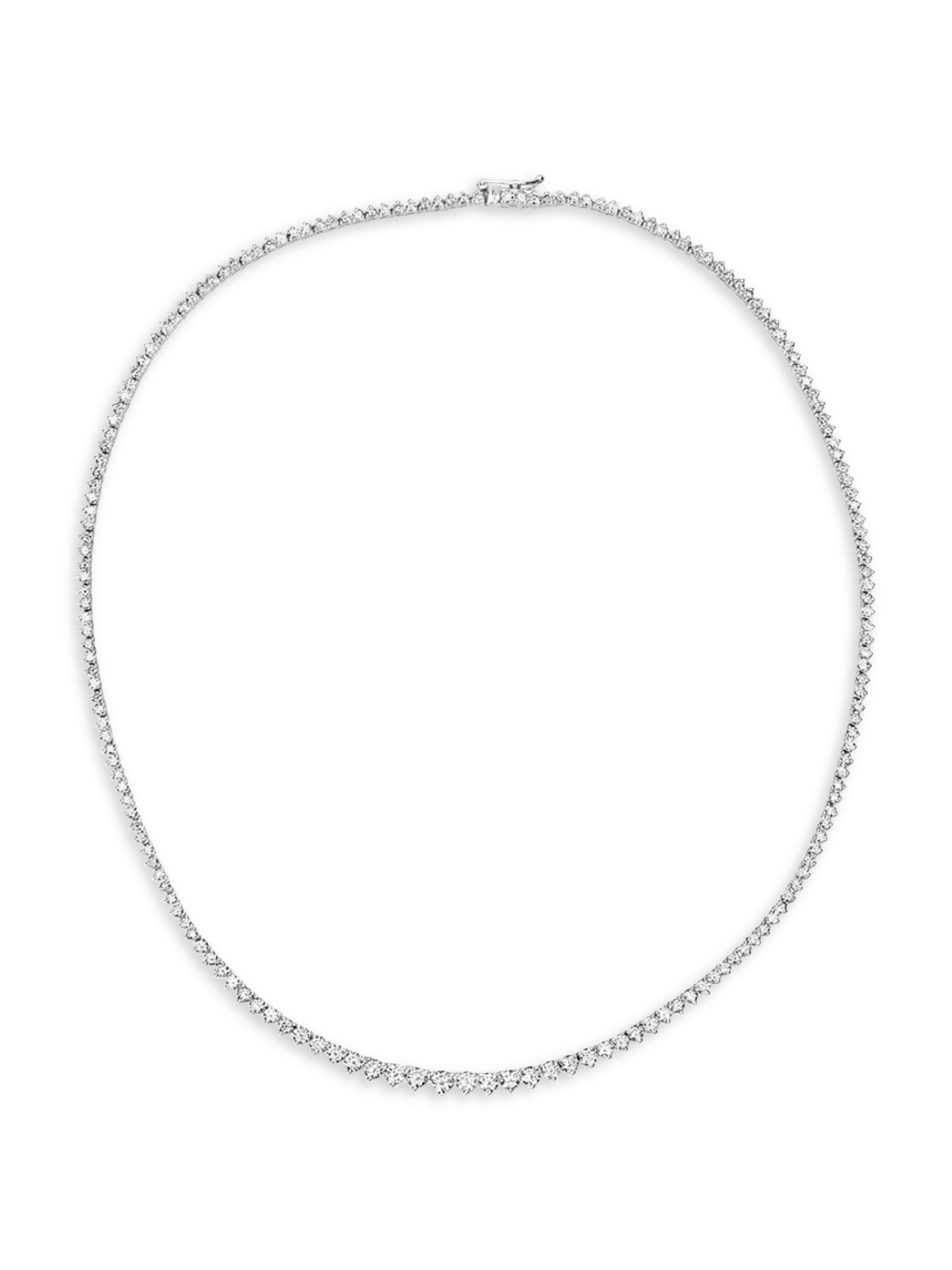 Meira T Women's 14K White Gold & Diamond Three-Prong Tennis Necklace - White Gold