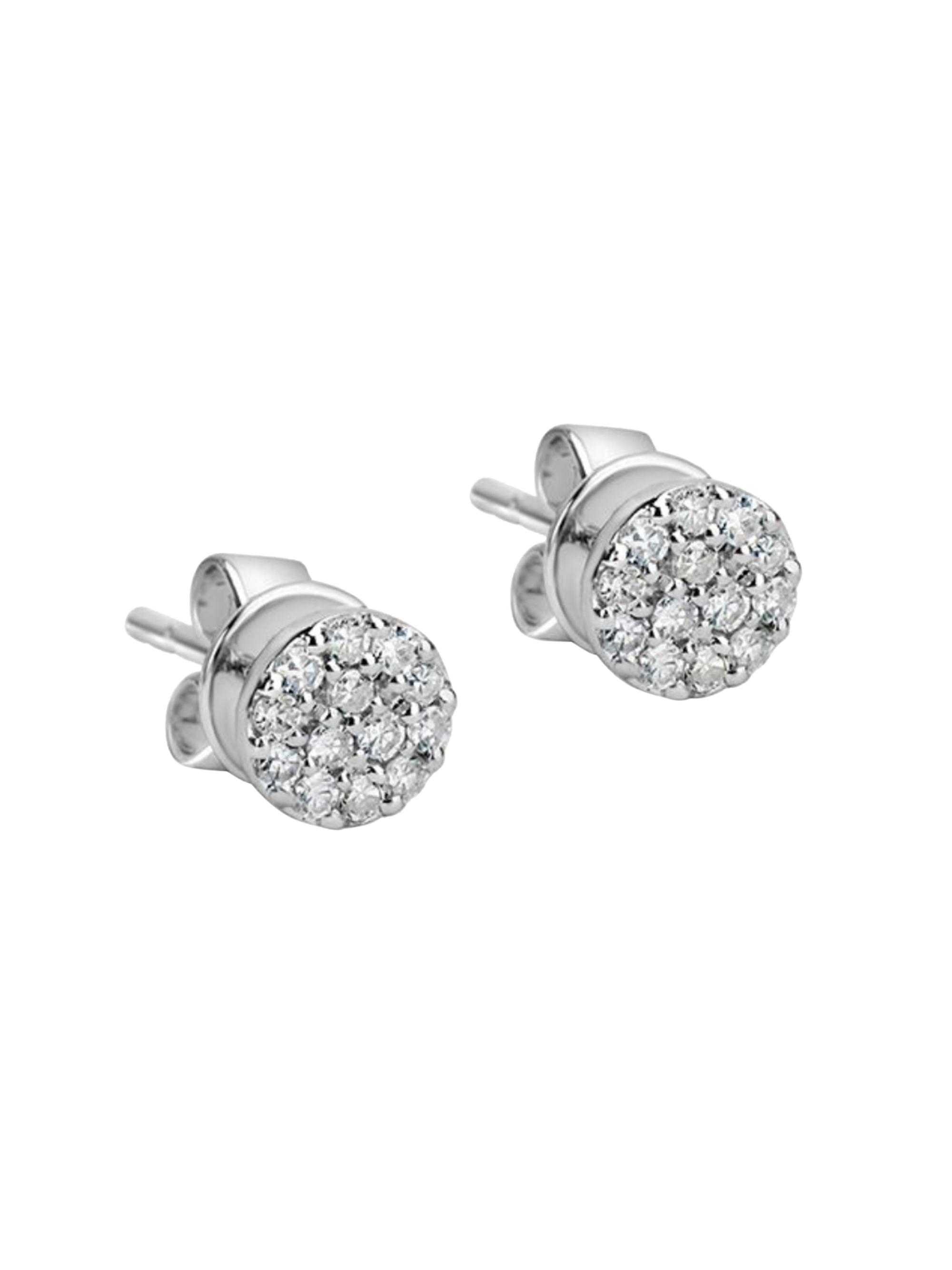 Meira T Women's 14K White Gold & Diamond Pavé Stud Earrings - White Gold
