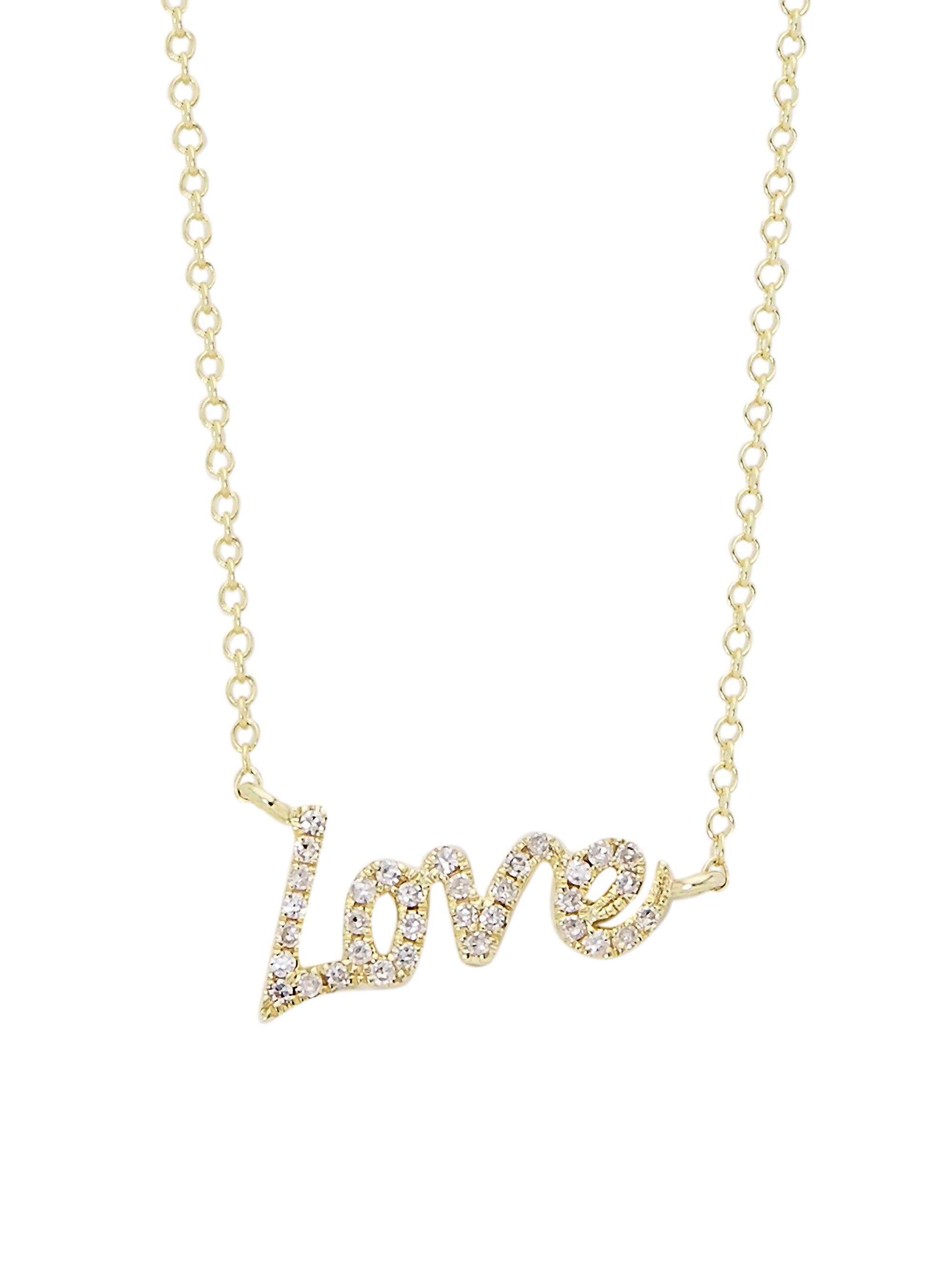 Meira T Women's 14K Yellow Gold & Diamond Love Pendant Necklace - Yellow Gold