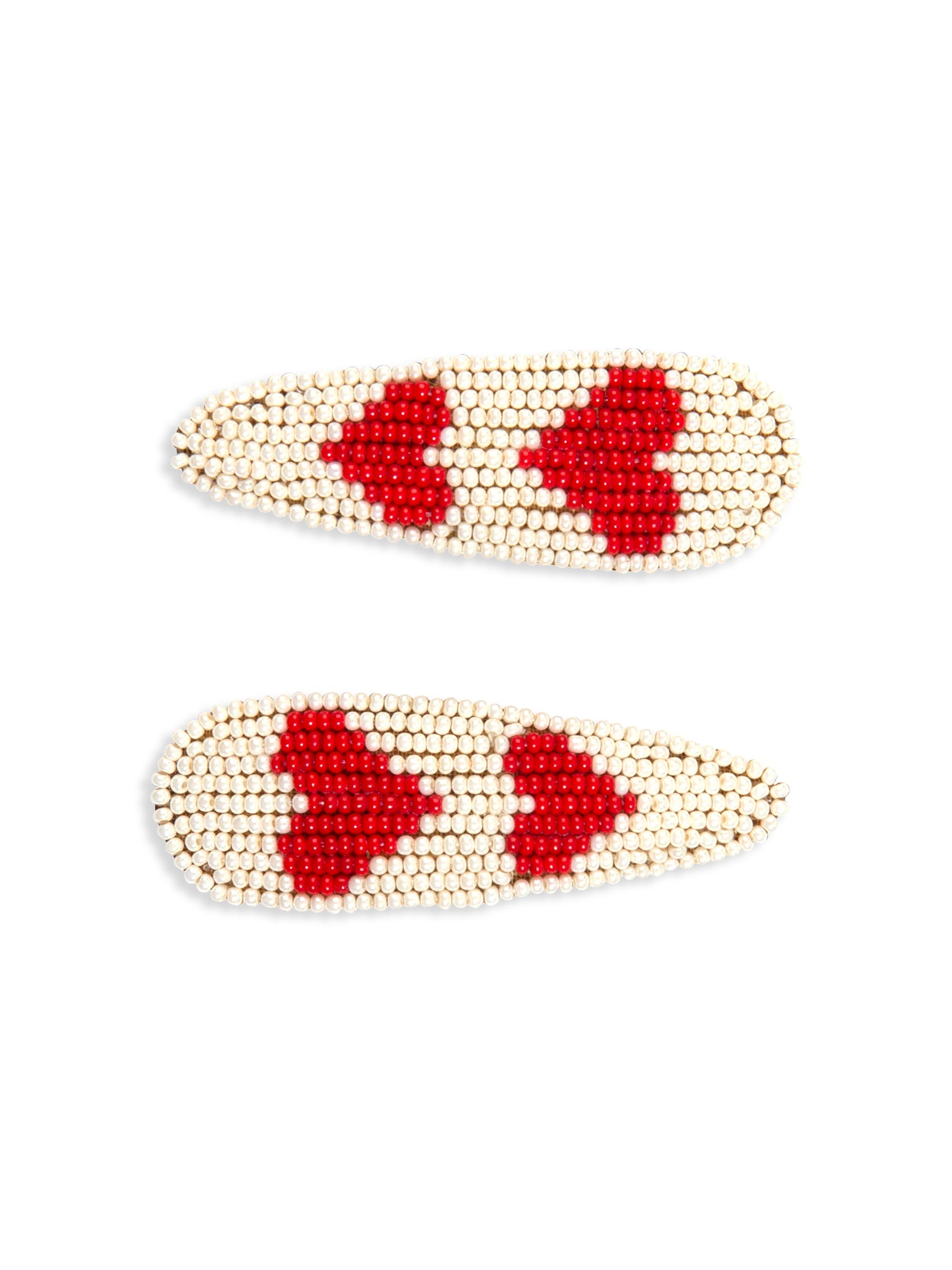 Deepa Gurnani Women's 2-Piece Philippa Beaded Clip Set - Red