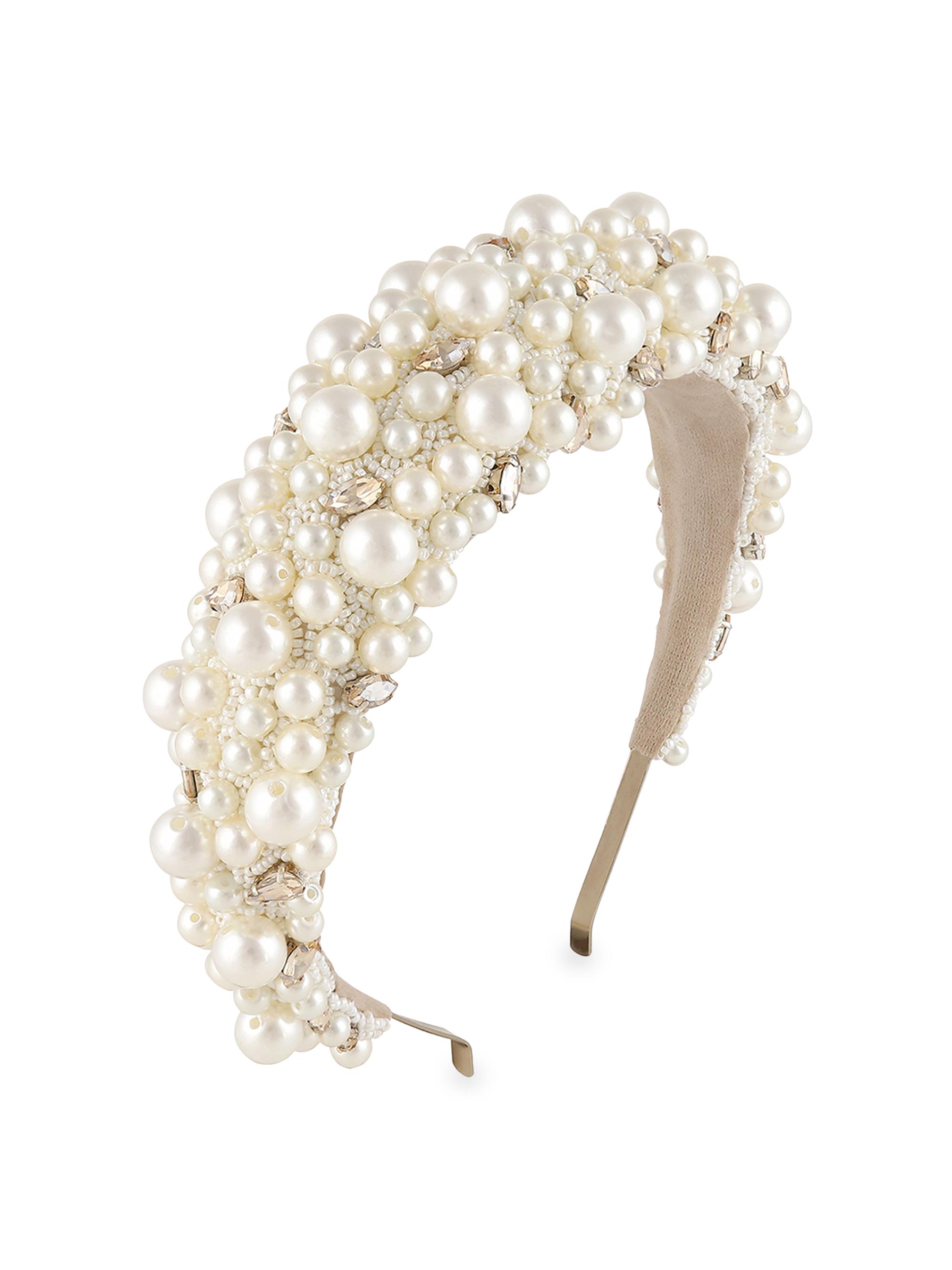 Deepa Gurnani Women's Lux Faux Pearl-Embellished Padded Headband - Gold