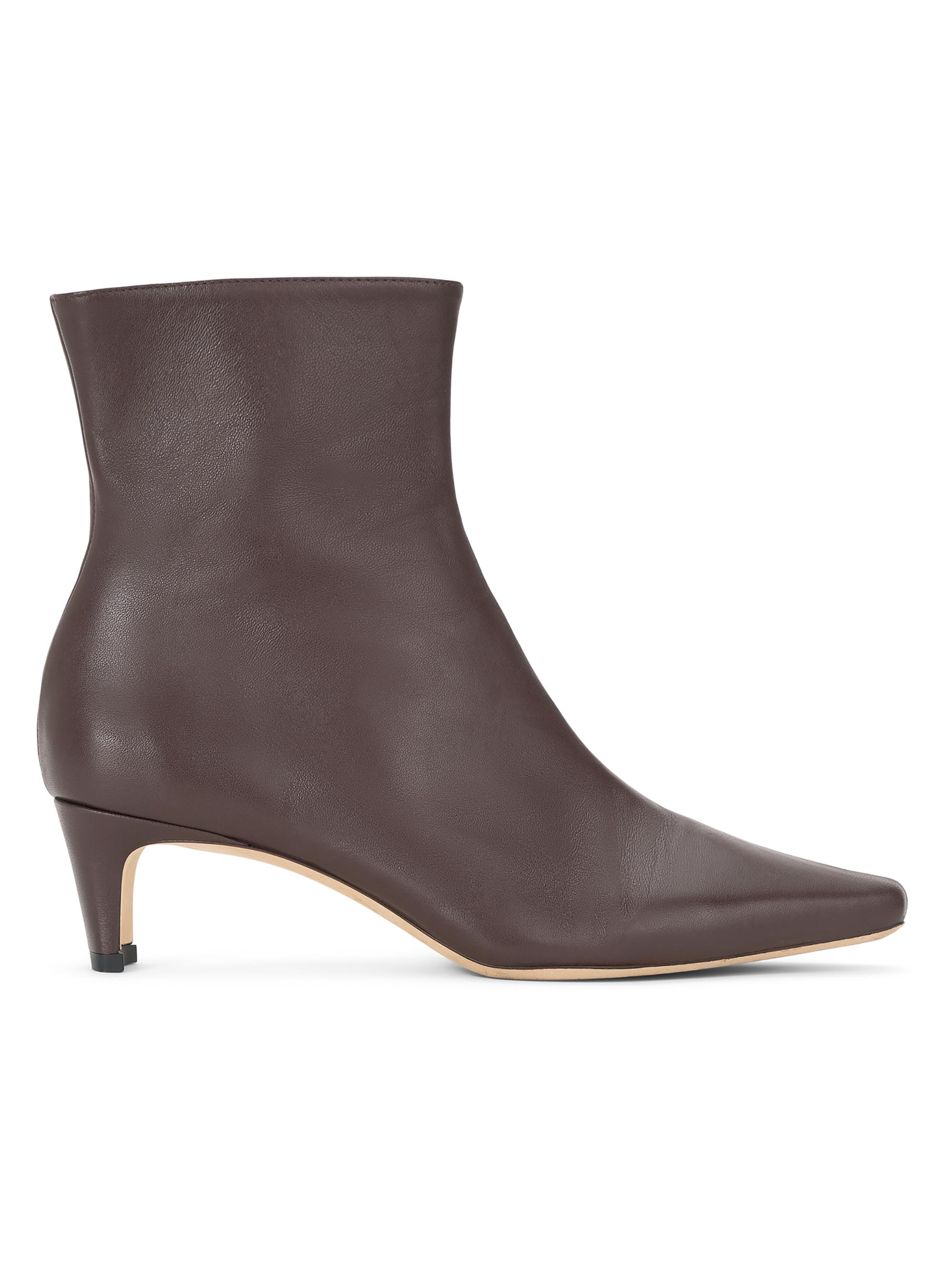 Staud Women's Wally Leather Ankle Boots - Espresso | Thumbnail 6