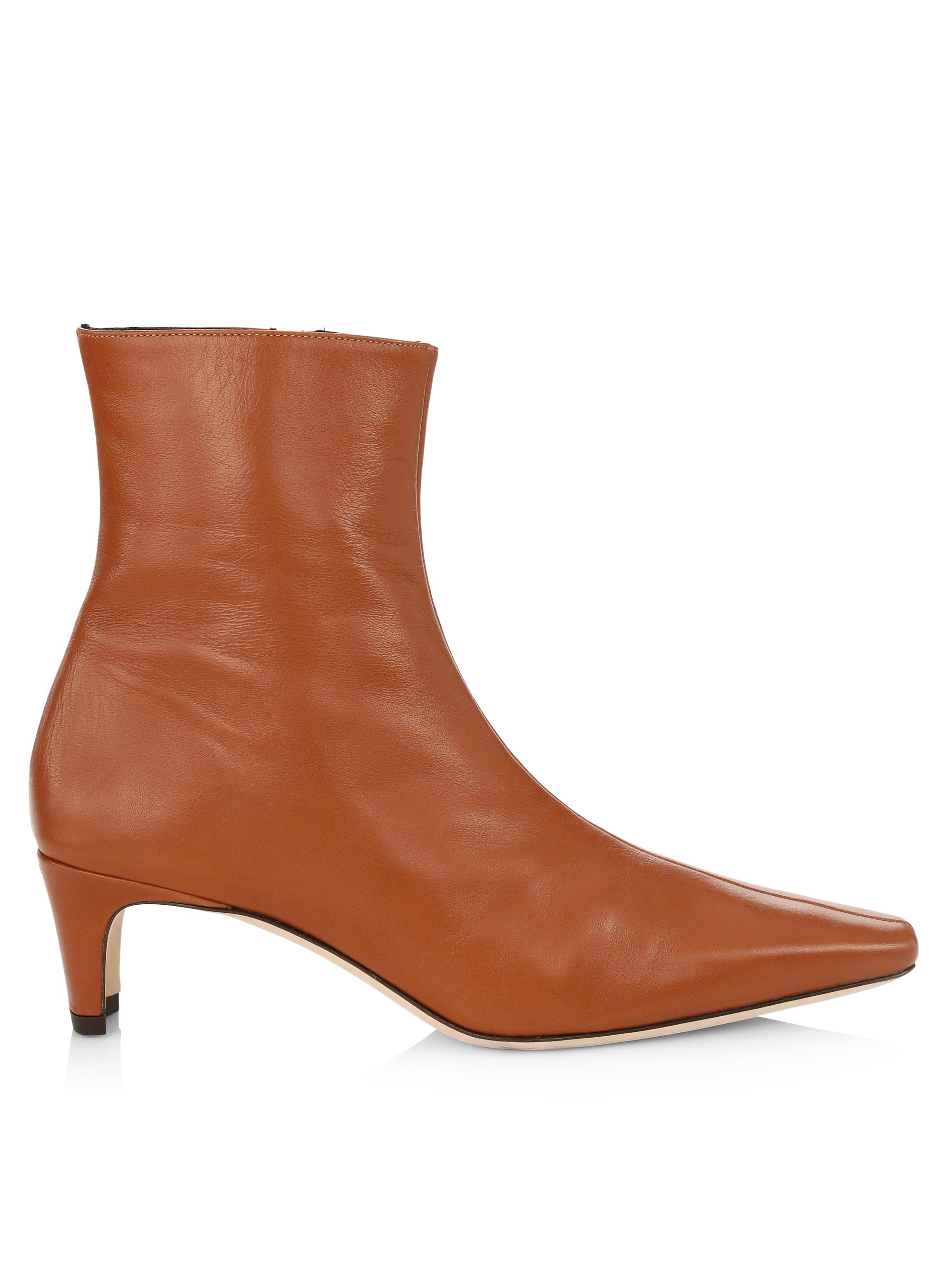 Staud Women's Wally Leather Ankle Boots - Tan | Thumbnail 7