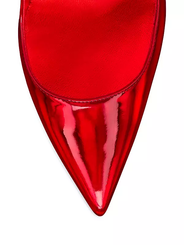 Christian Louboutin Kate 100 Loubi Red Patent Leather Stiletto Heel Pumps