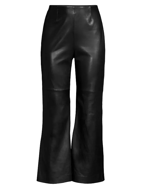 Leather Flared Ankle Pants