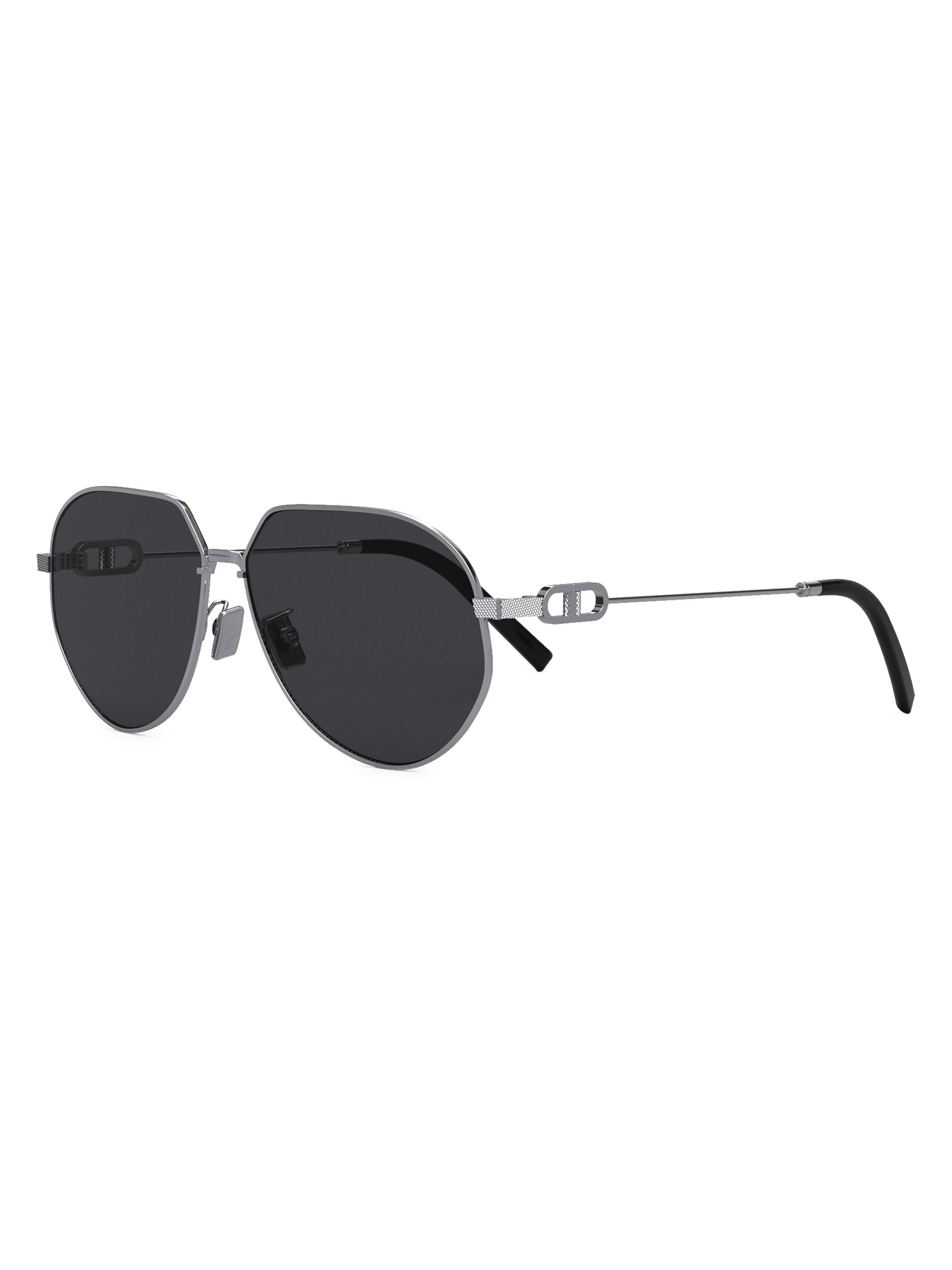DIOR Men's CD Link A1U 61MM Pilot Sunglasses - Shiny Palladium Smoke