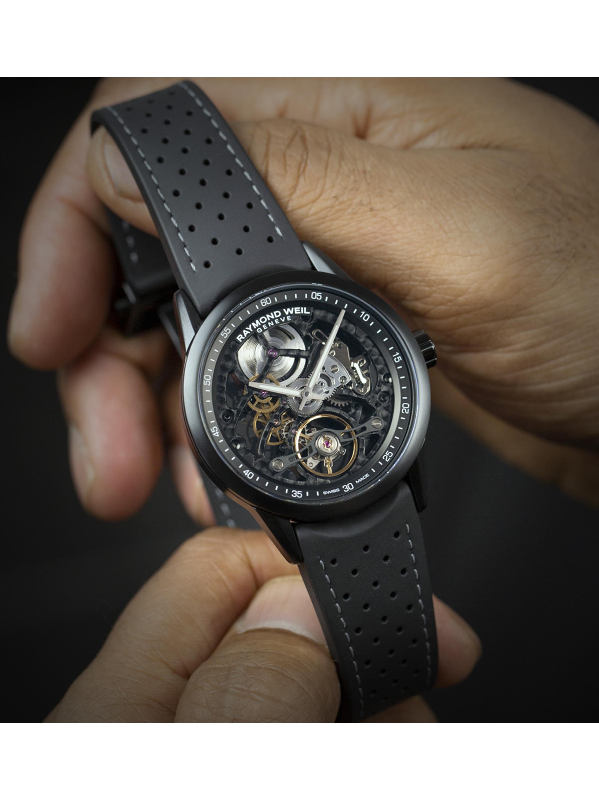 Raymond Weil Freelancer Skeleton Rubber-Strap Watch Saks Fifth