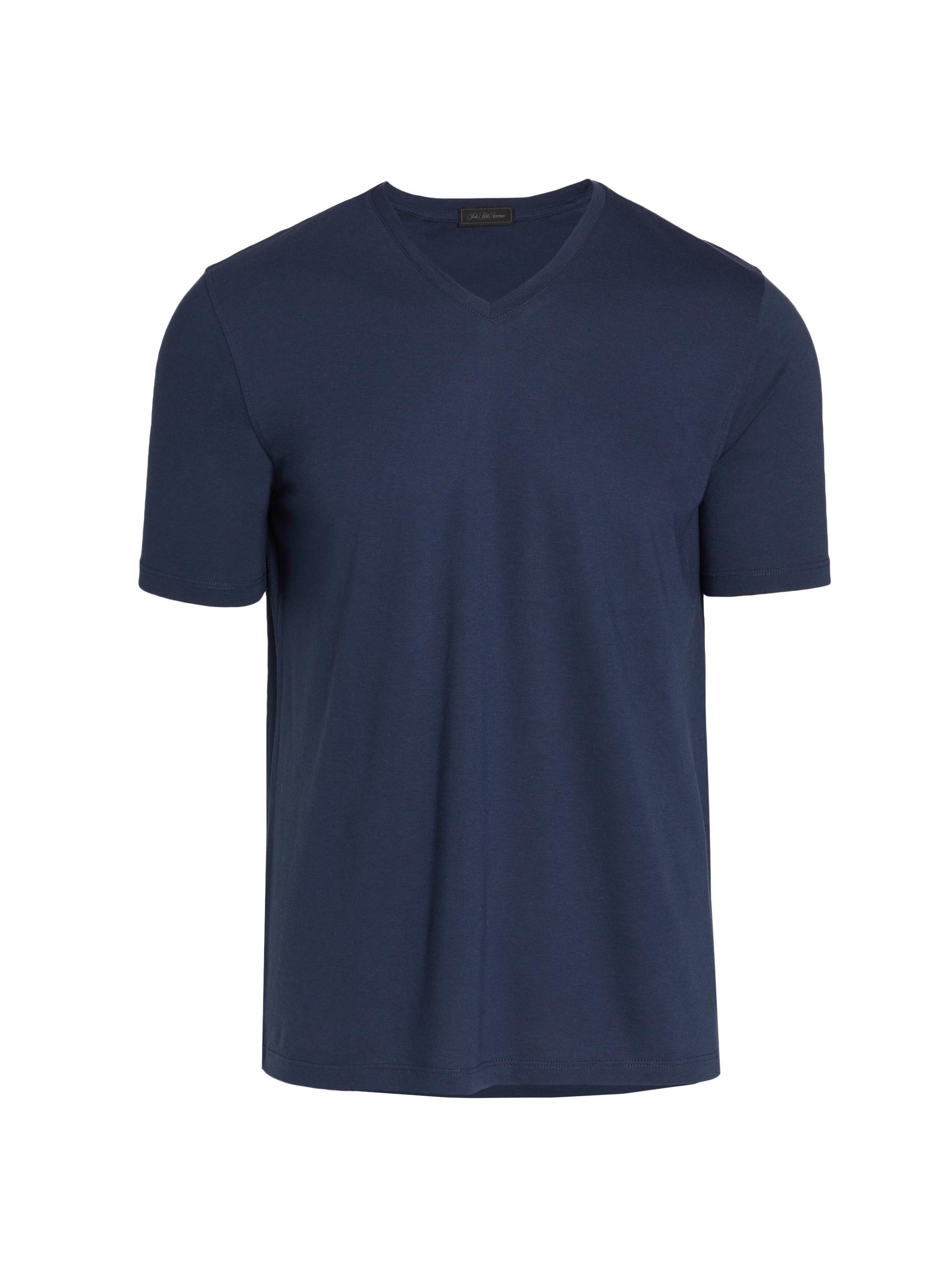 Saks Fifth Avenue Men's COLLECTION Core Solid V-Neck T-Shirt - Blue