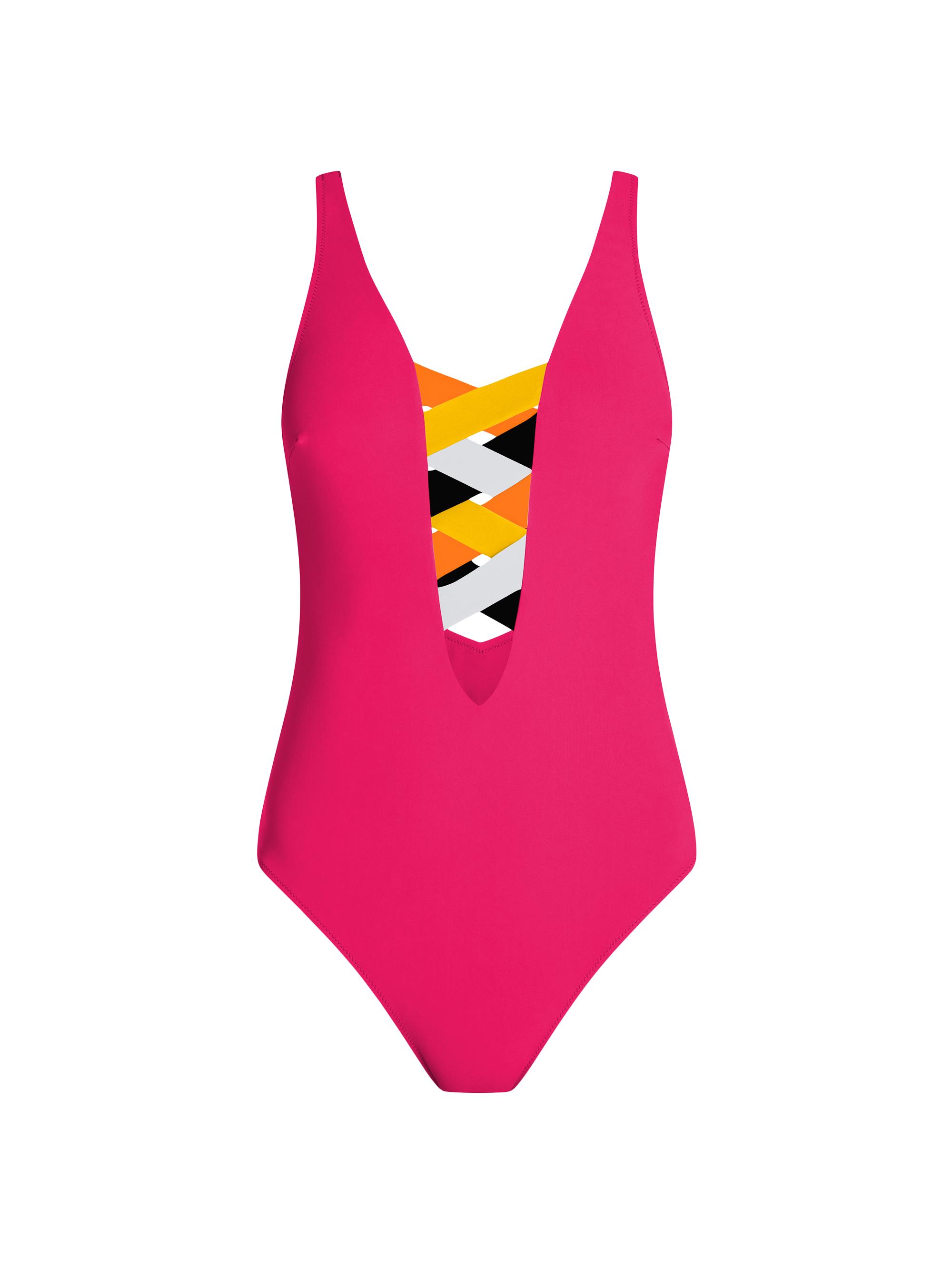 Valimare Women's St. Martin Lattice One-Piece - Fuscia