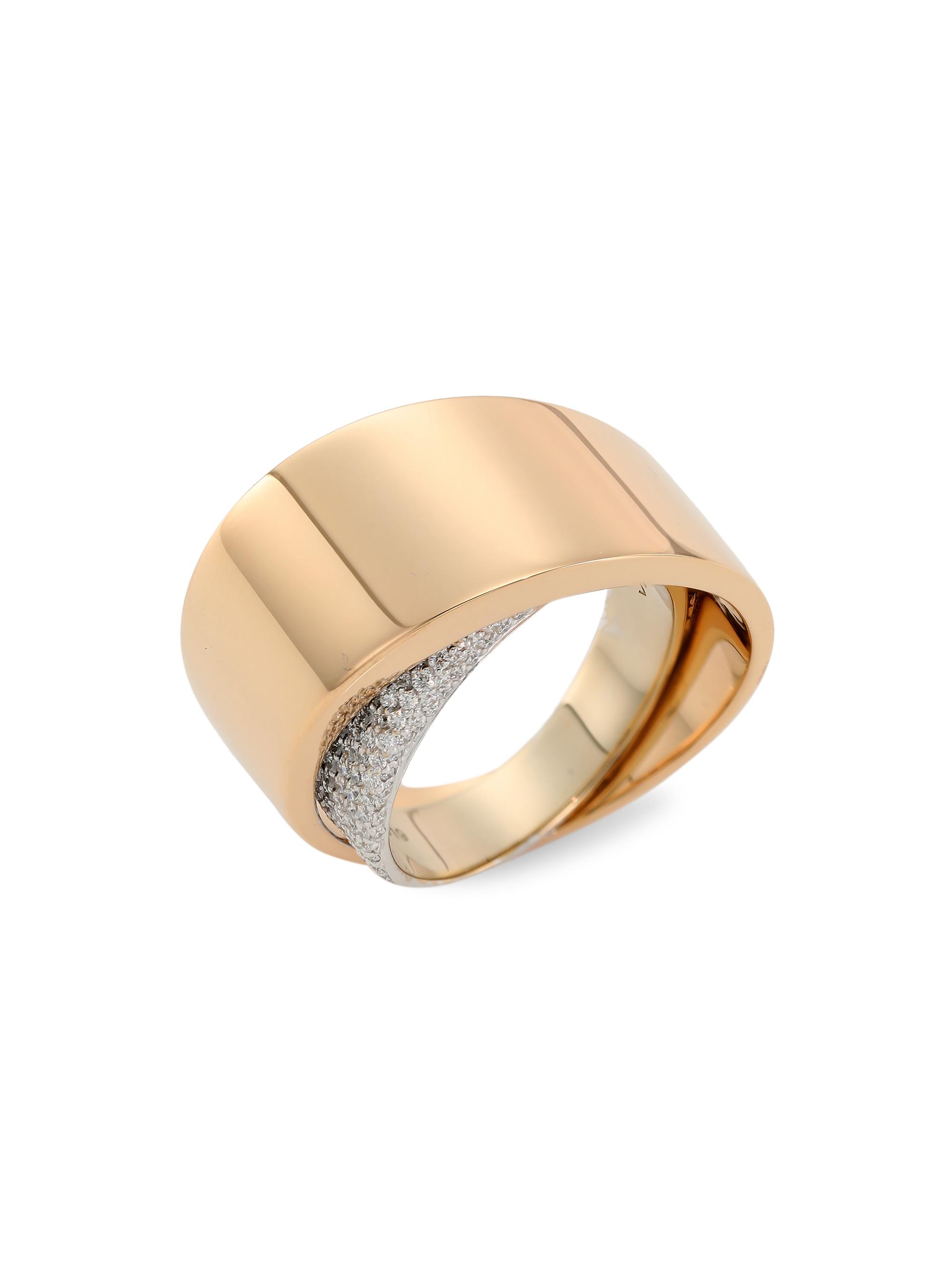 Vhernier Women's Tourbillon Two-Tone 18K Gold & Diamond Midi Ring - Rose Gold