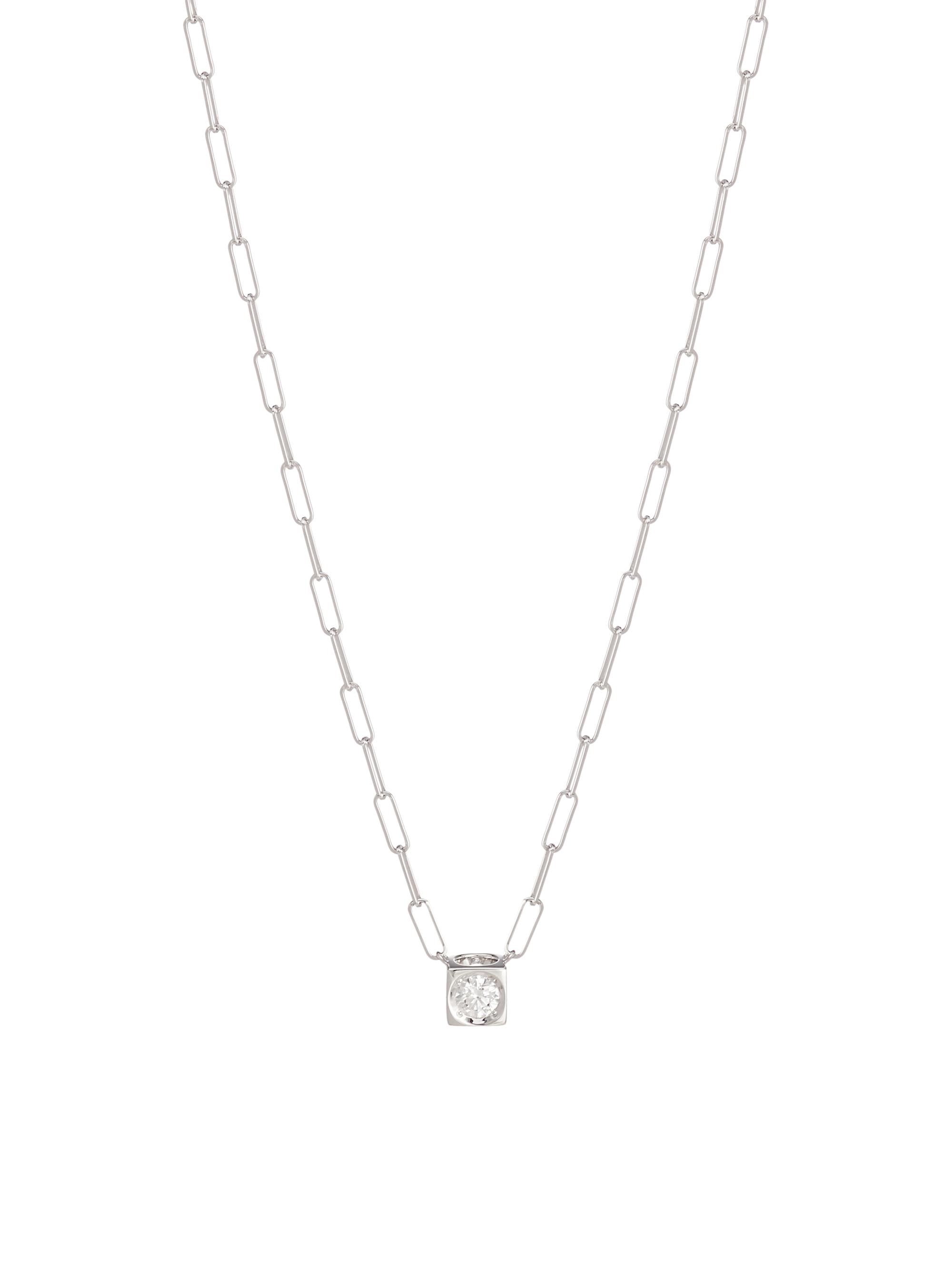 Dinh Van Women's Le Cube Diamant 18K White Gold & Diamond Pendant Necklace - White Gold