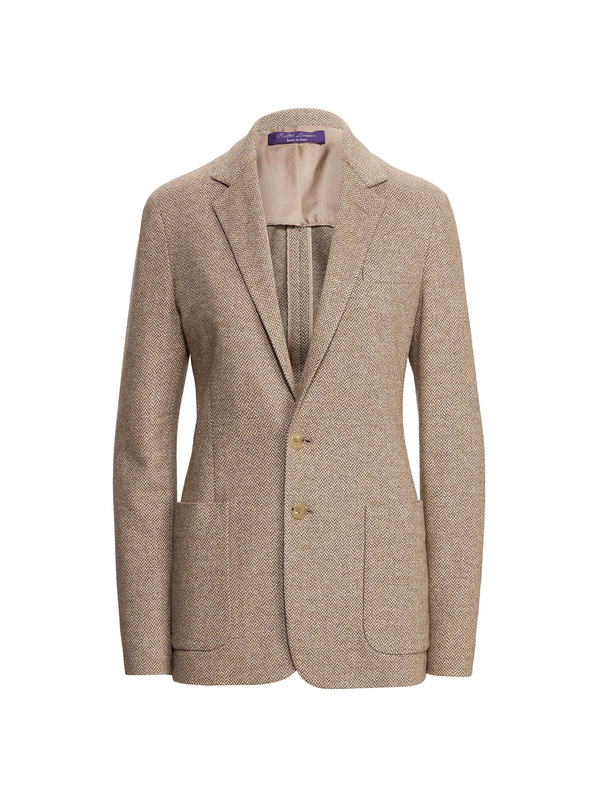 Ralph Lauren Collection Women's Hailey Herringbone Blazer - Taupe Melange Beige
