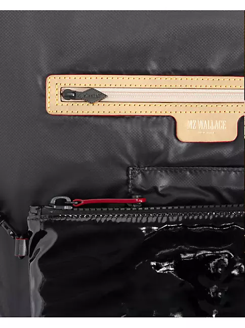 MZ WALLACE Medium Metro Quilted Nylon Shoulder Bag Black/Black