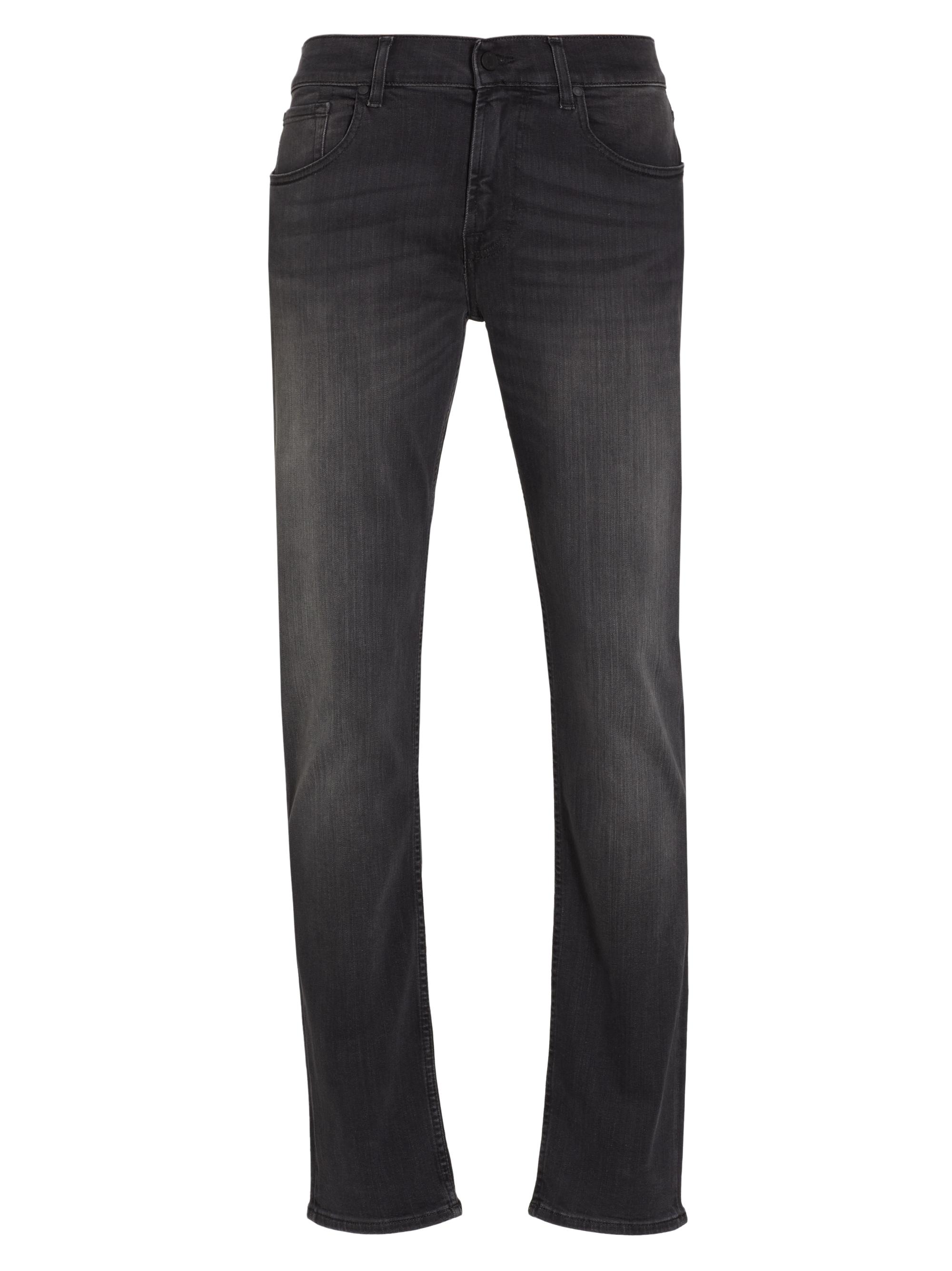 7 For All Mankind Men's Slimmy Cotton-Blend Tapered Jeans - Washed Black