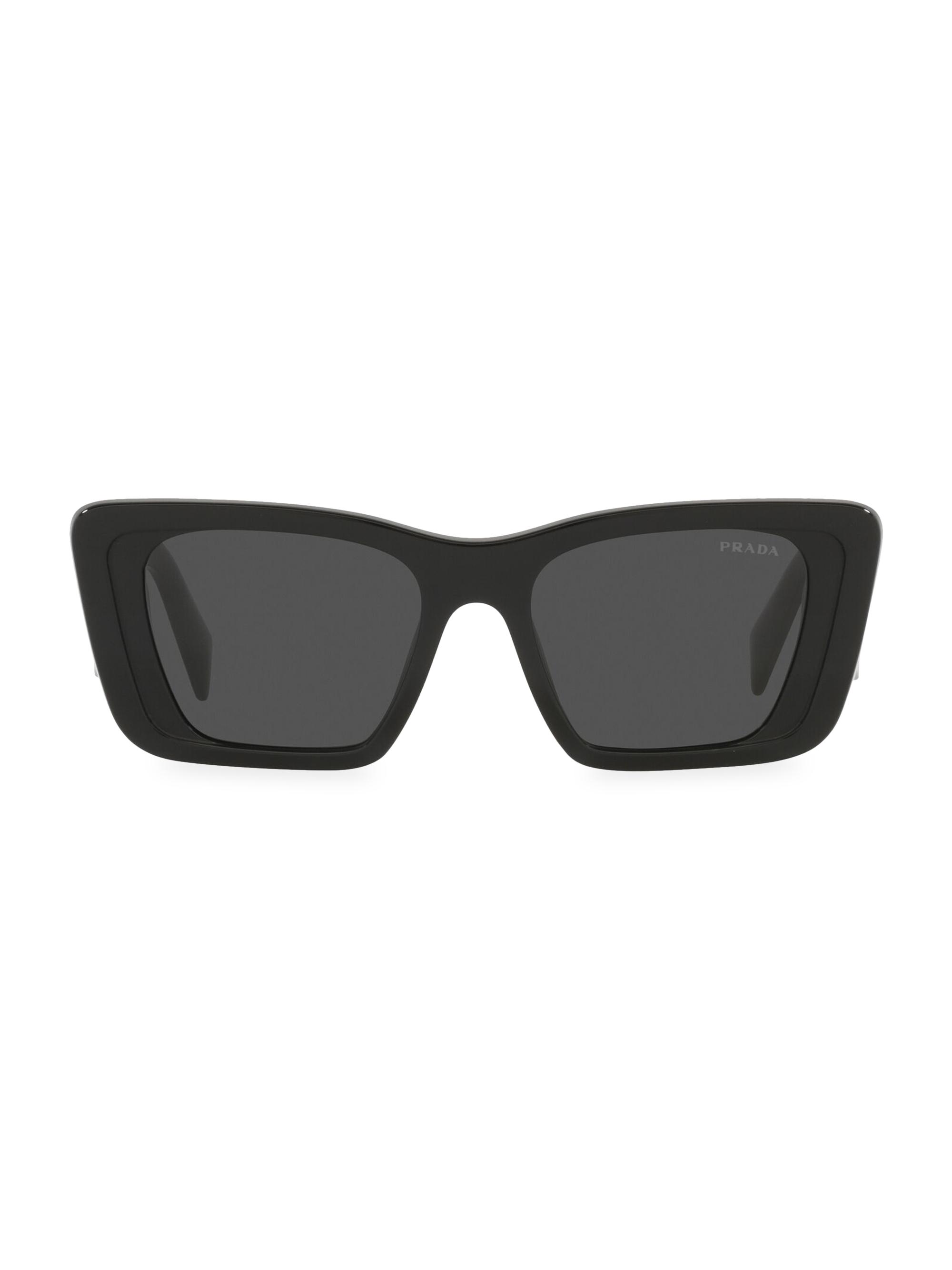 Prada Black Square Sunglasses spr07r-f.  Never Wore! Prada SPR17W Rectangle Sunglasses | Fashion Eyewear US main image 4