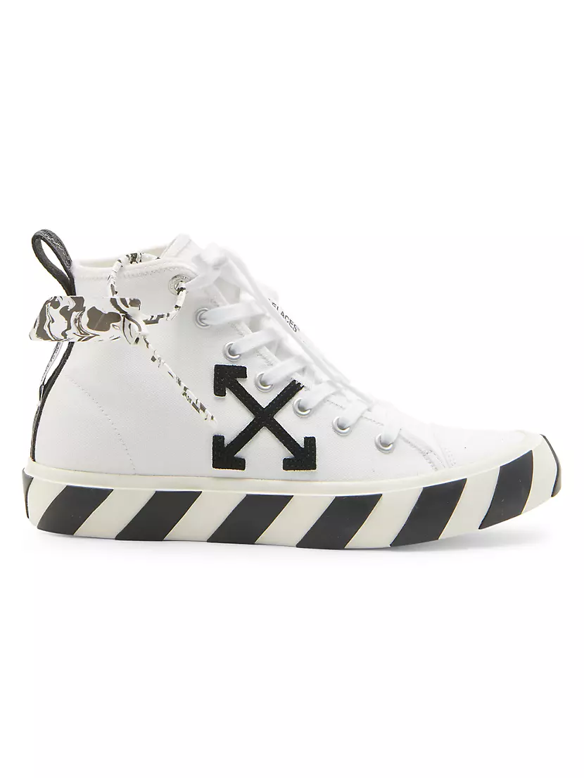 Off-White Virgil Abloh Low Vulcanized Canvas Black Sneakers Size