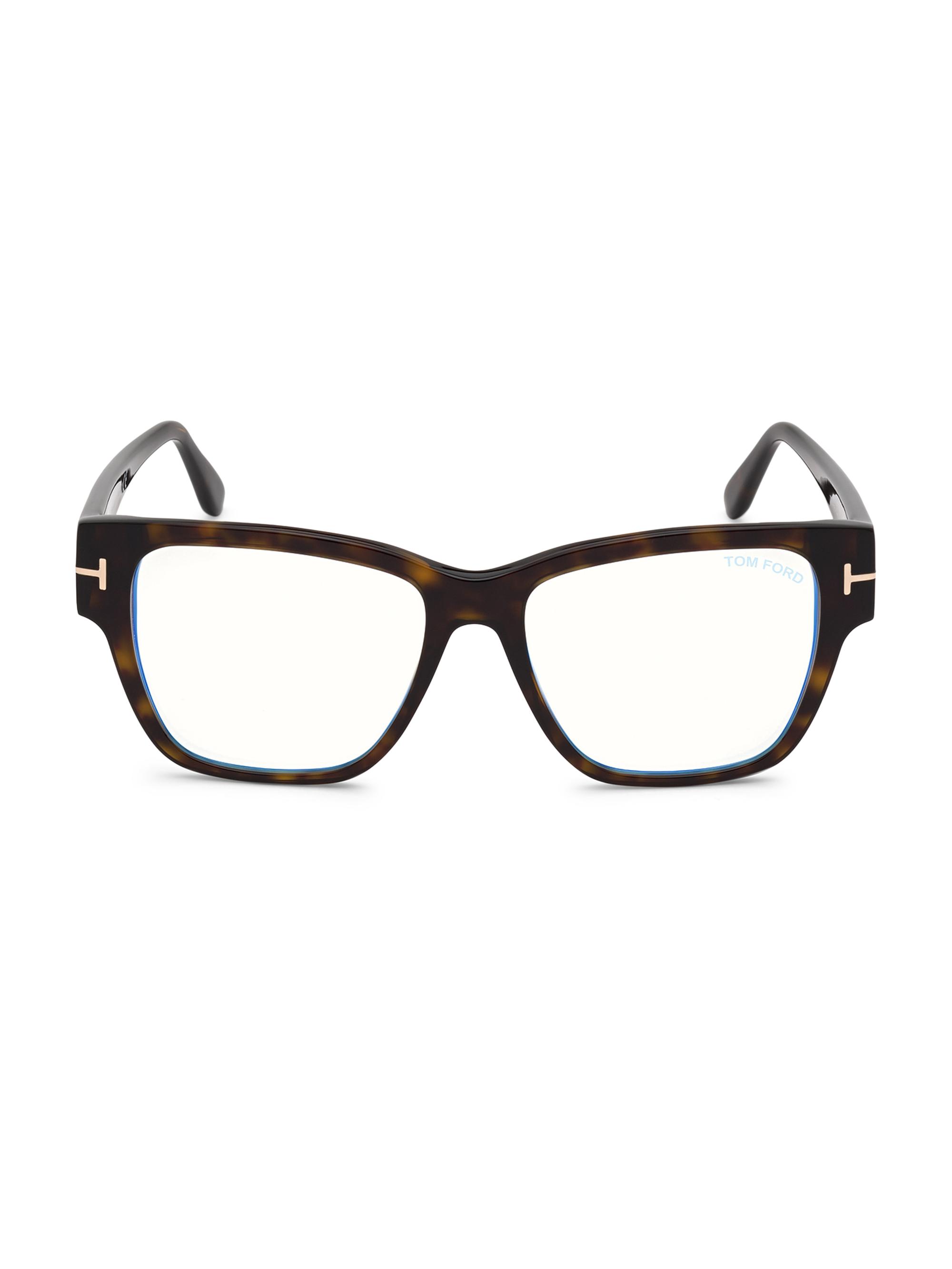 TOM FORD Women's 54MM Square Optical Glasses - Dark Havana
