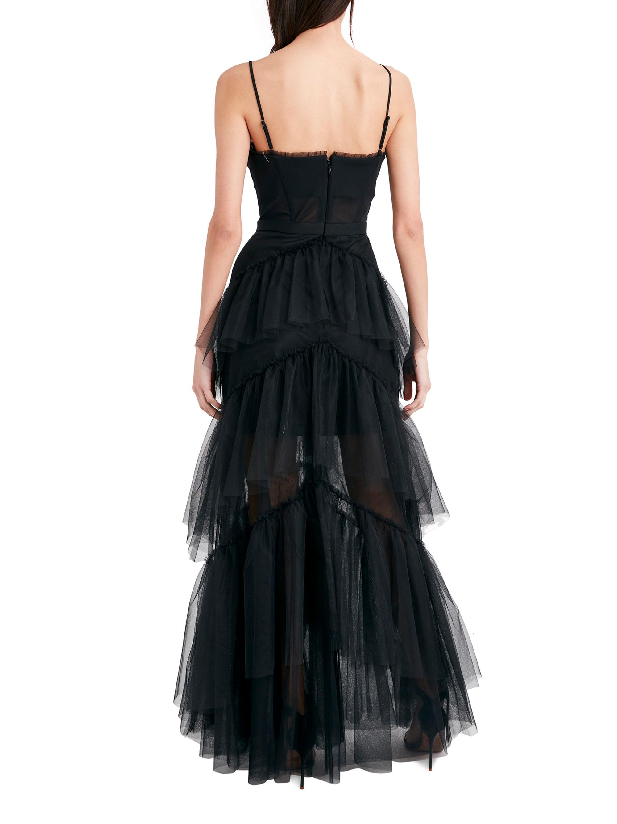 BCBGMAXAZRIA Sheer Tiered Ruffle Gown | Saks Fifth Avenue