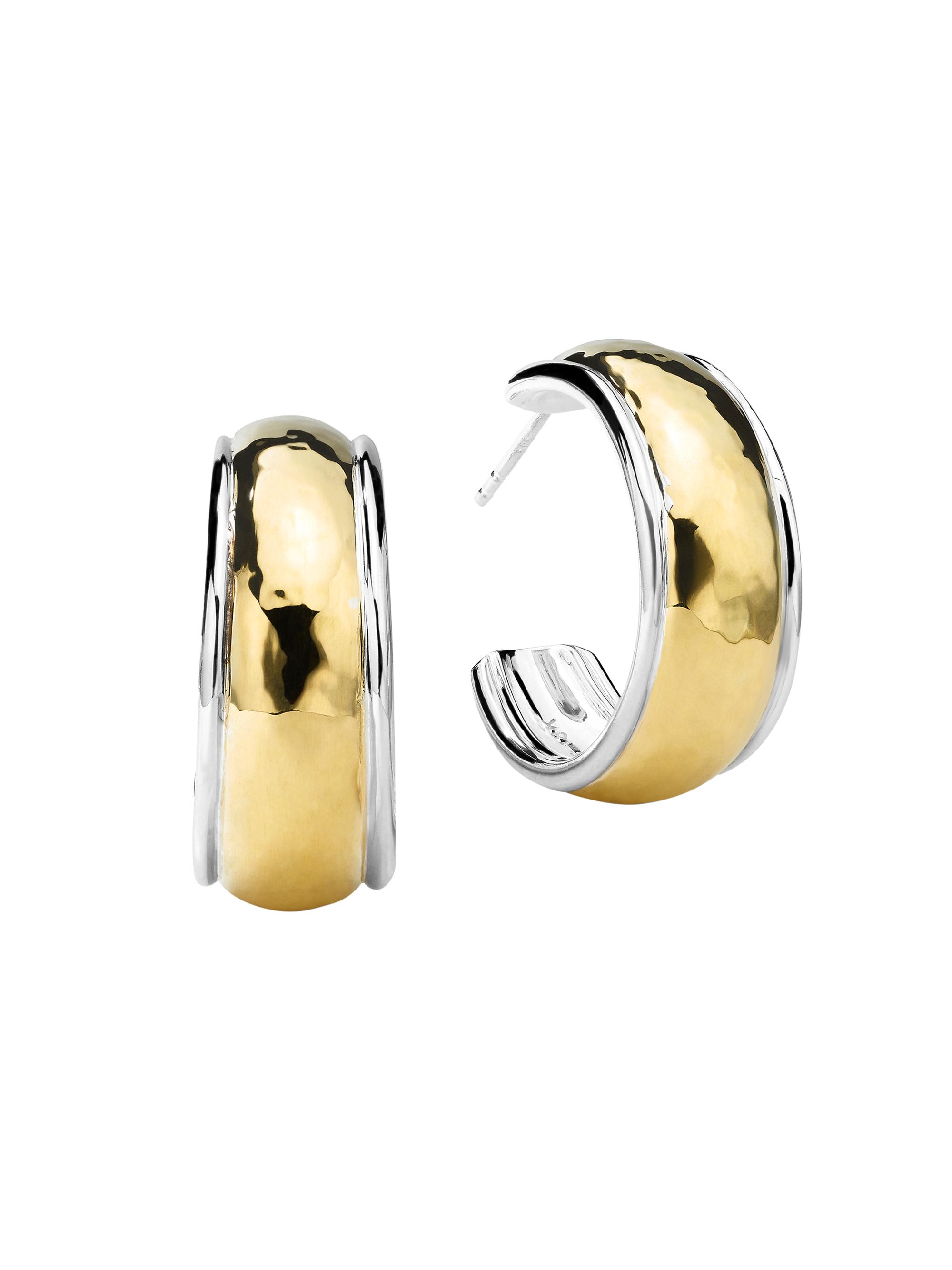 Ippolita Women's Chimera Sterling Silver & 18K Gold Classico Tapered Dome Hoop Earrings - Silver Gold