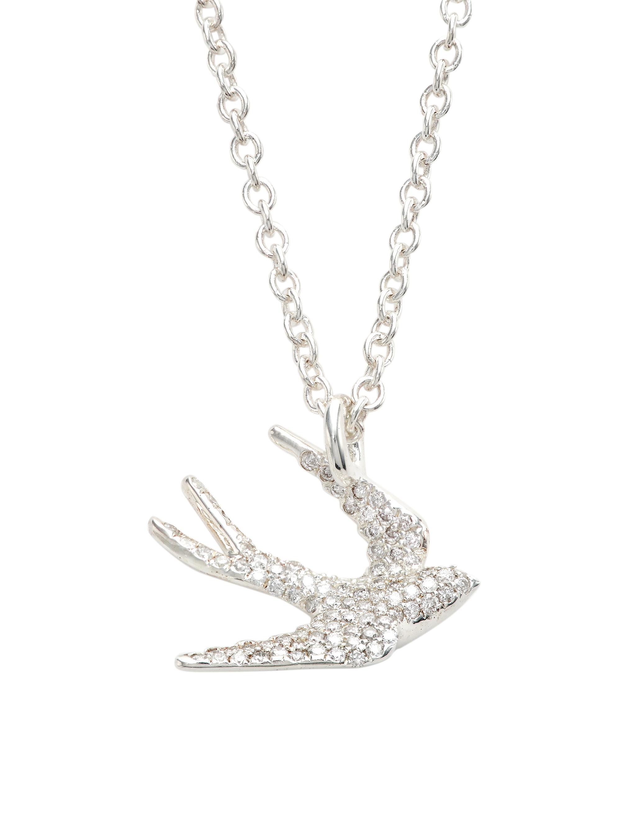 Ippolita Women's Stardust Sterling Silver & Diamond Mini Dove Pendant Necklace - Silver