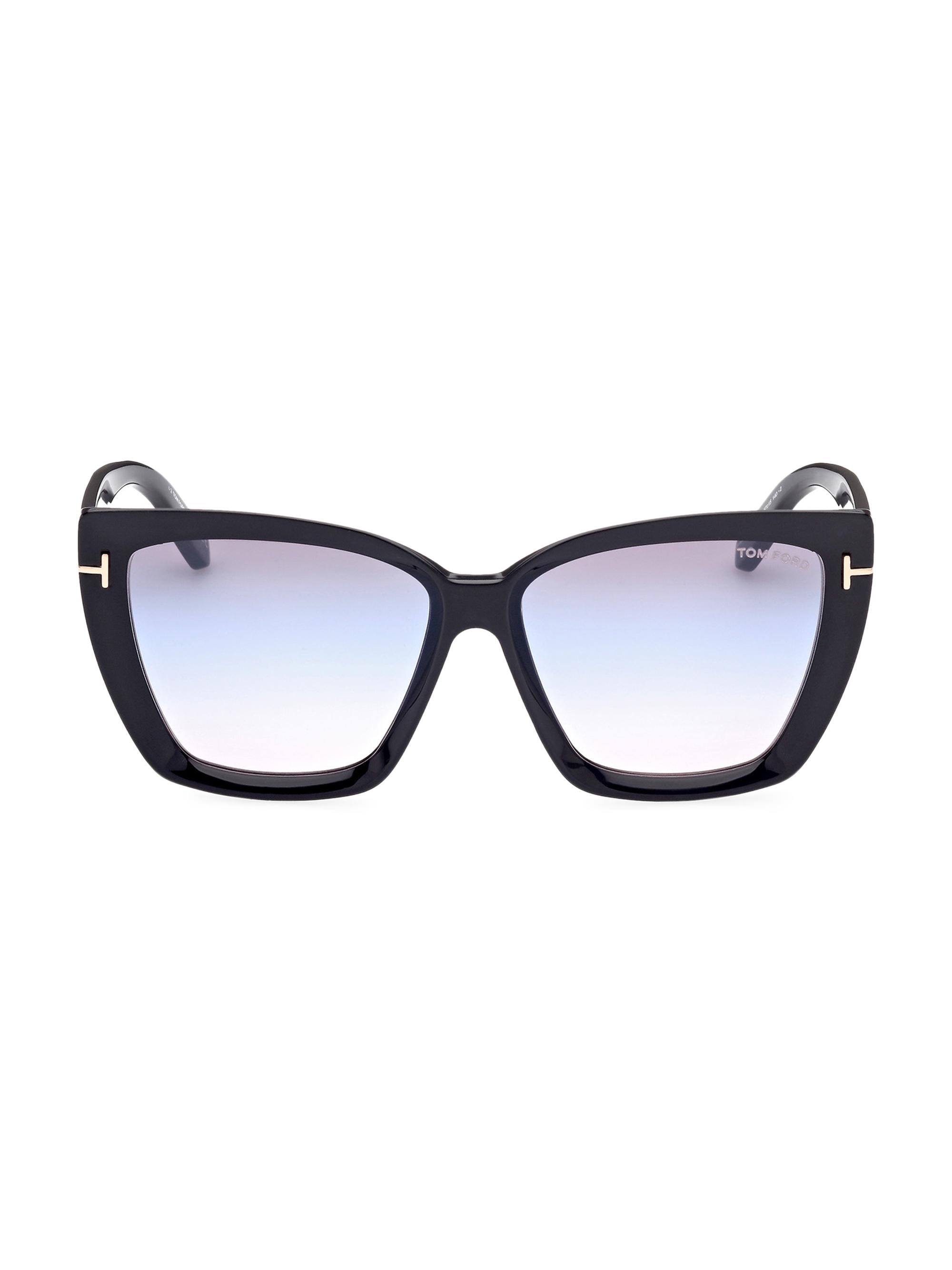 TOM FORD Women's Scarlet 57MM Square Sunglasses - Shiny Black