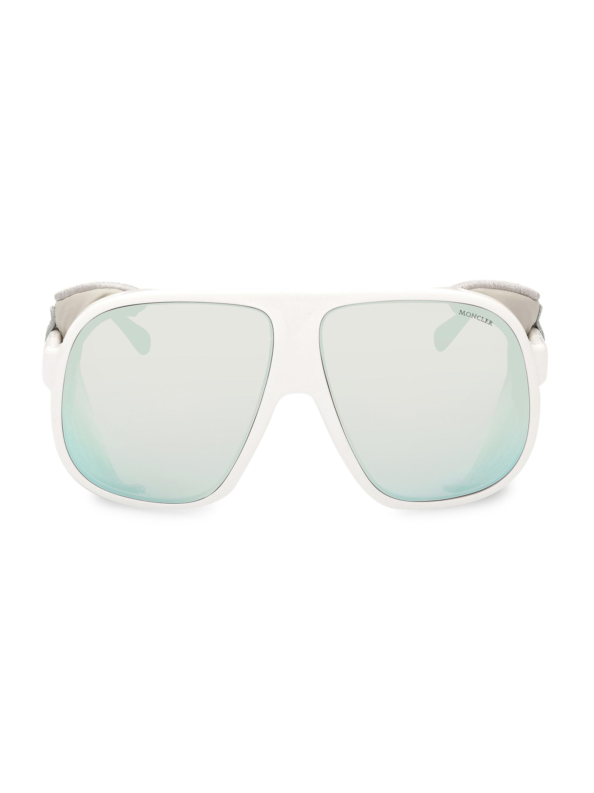 Moncler Women's Diffractor Sunglasses - Optic White Ice Mirror Polarized
