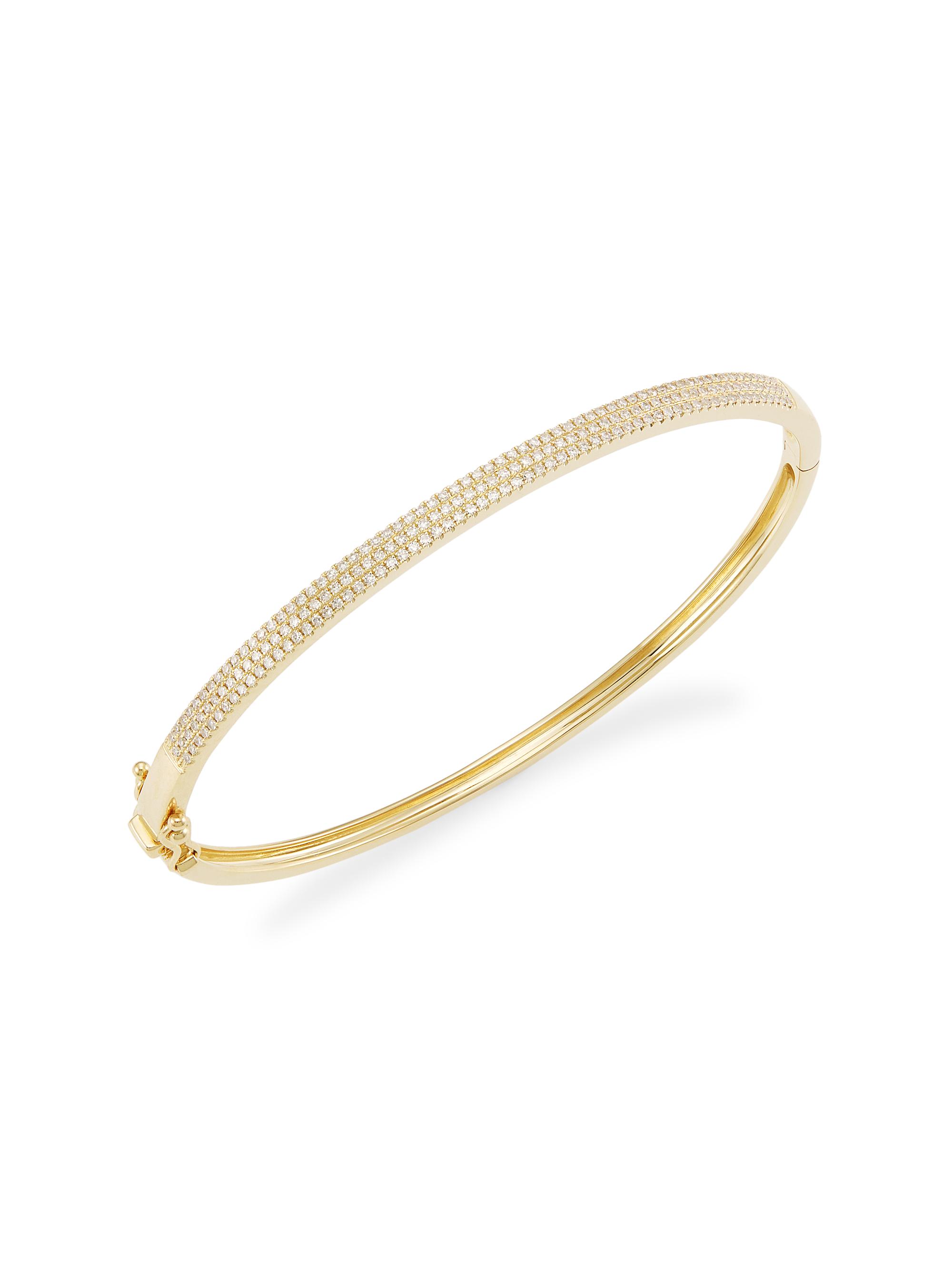 Saks Fifth Avenue Collection Women's 14K Gold & 0.52 TCW Diamond Bangle - Yellow Gold
