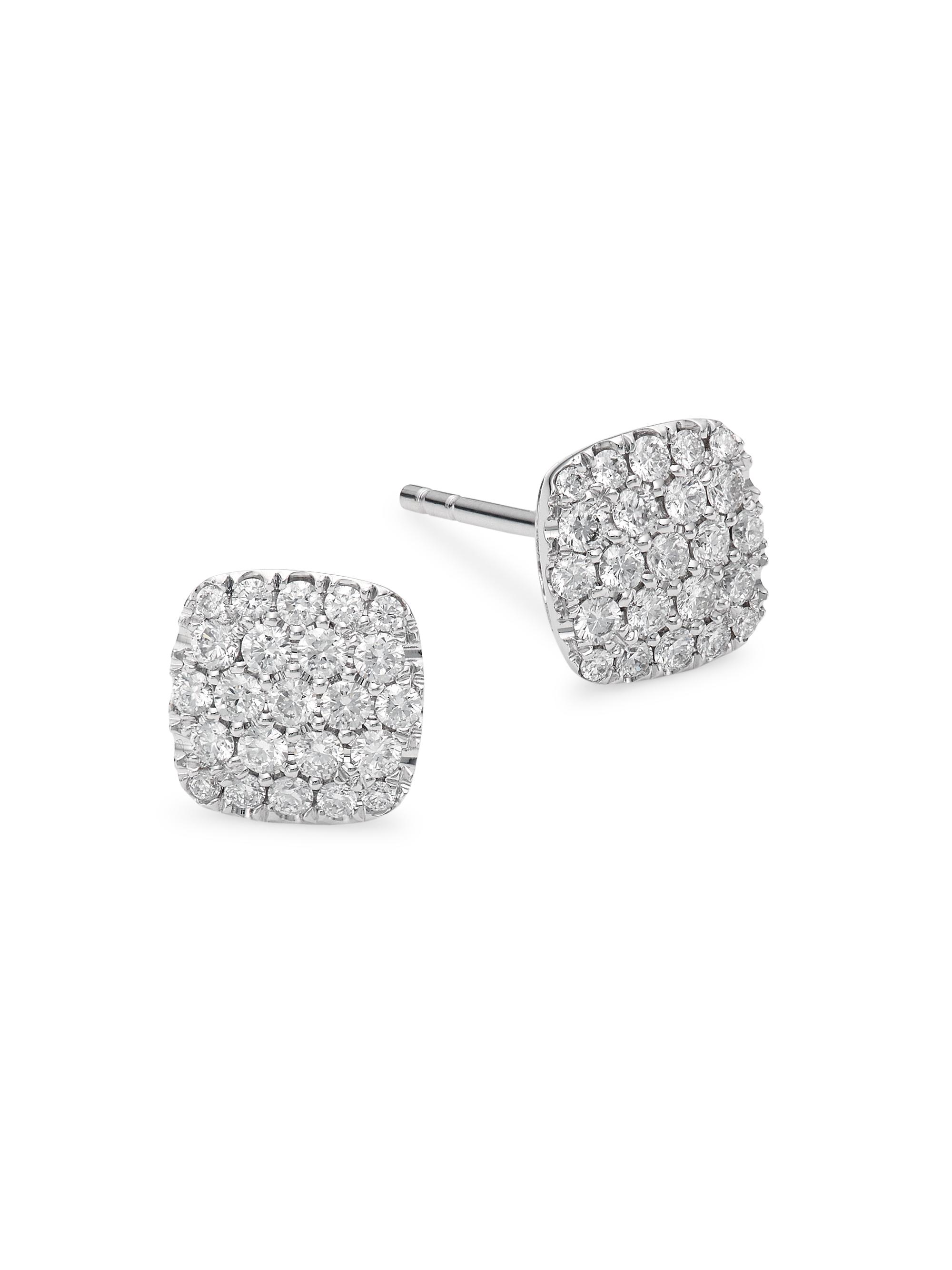 Saks Fifth Avenue Collection Women's 14K White Gold & 0.50 TCW Diamond Cushion Stud Earrings - White Gold