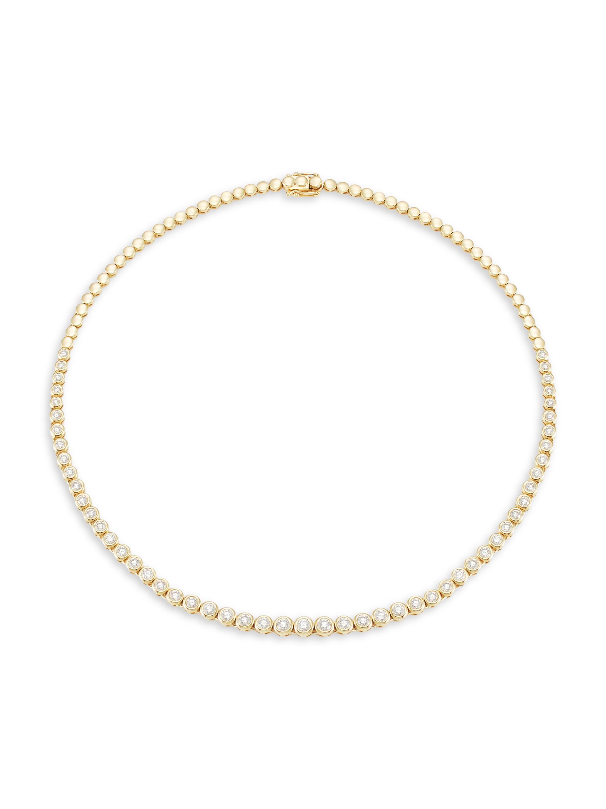 Saks Fifth Avenue Collection Women's 14K Yellow Gold & 3.53 TCW Diamond Tennis Necklace - Yellow Gold