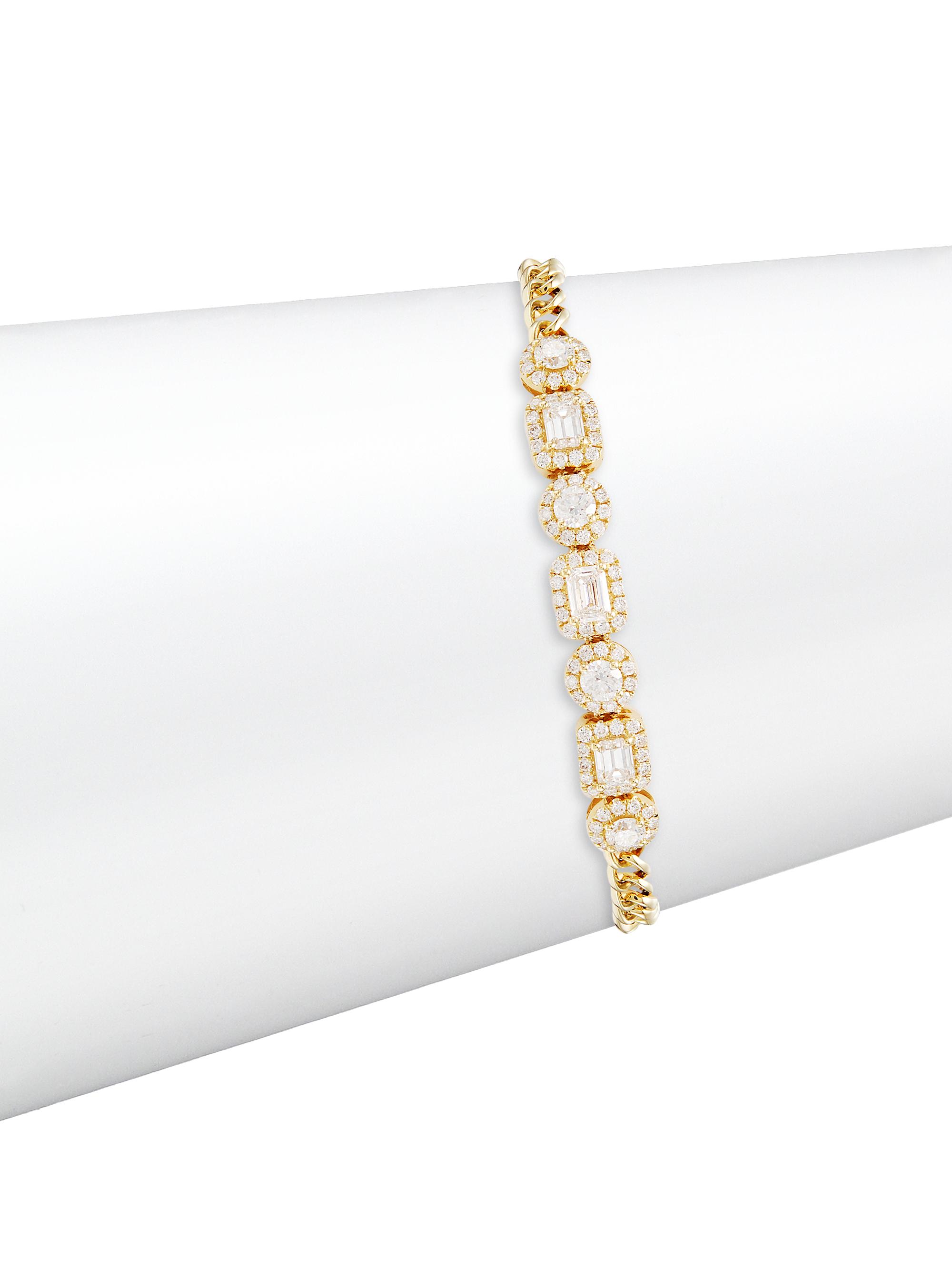 Saks Fifth Avenue Collection Women's 14K Yellow Gold & 2.14 TCW Diamond Station Bracelet - Yellow Gold