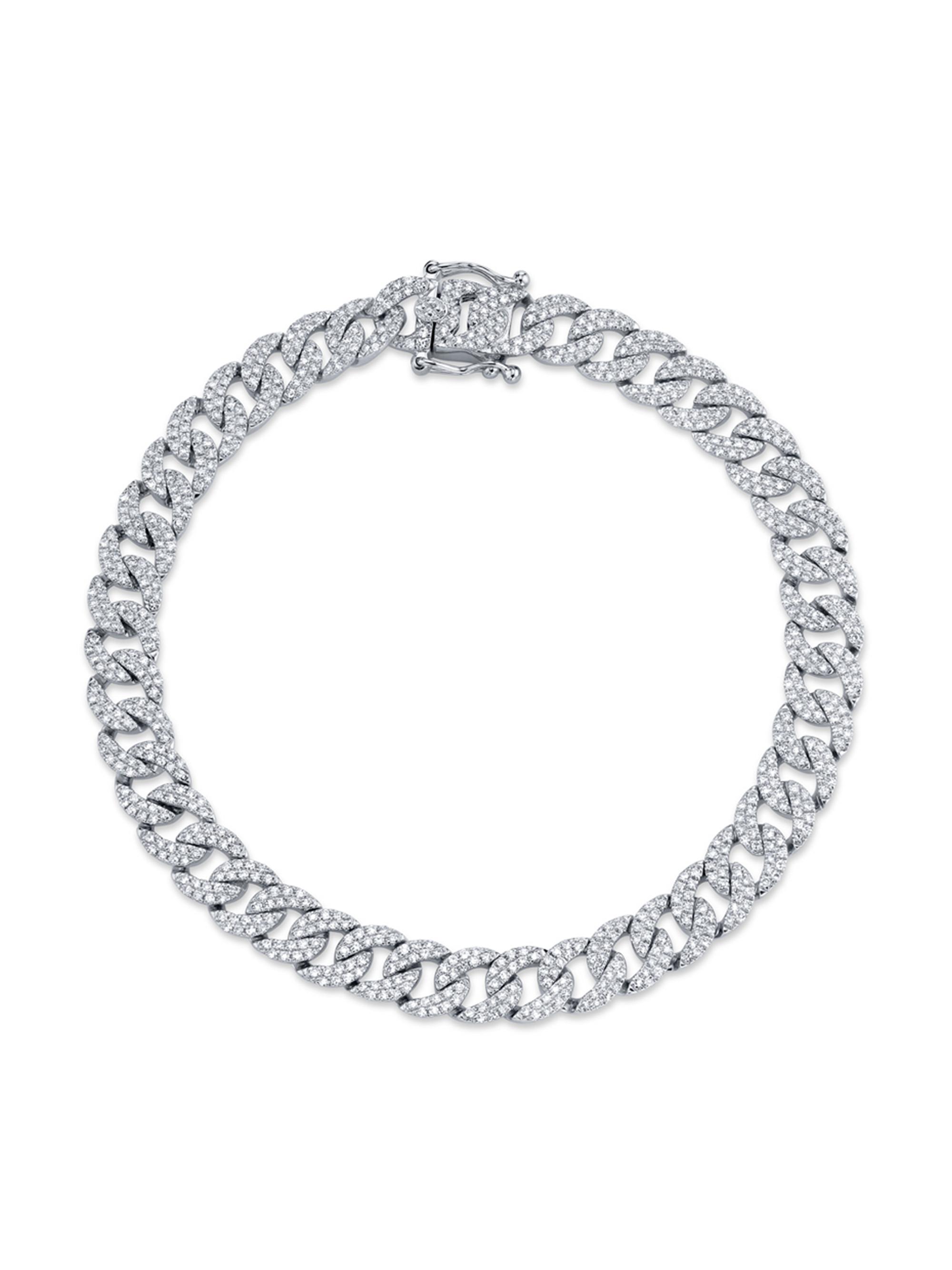 Saks Fifth Avenue Collection Women's 14K White Gold & 1.69 TCW Diamond Curb-Chain Bracelet - White Gold