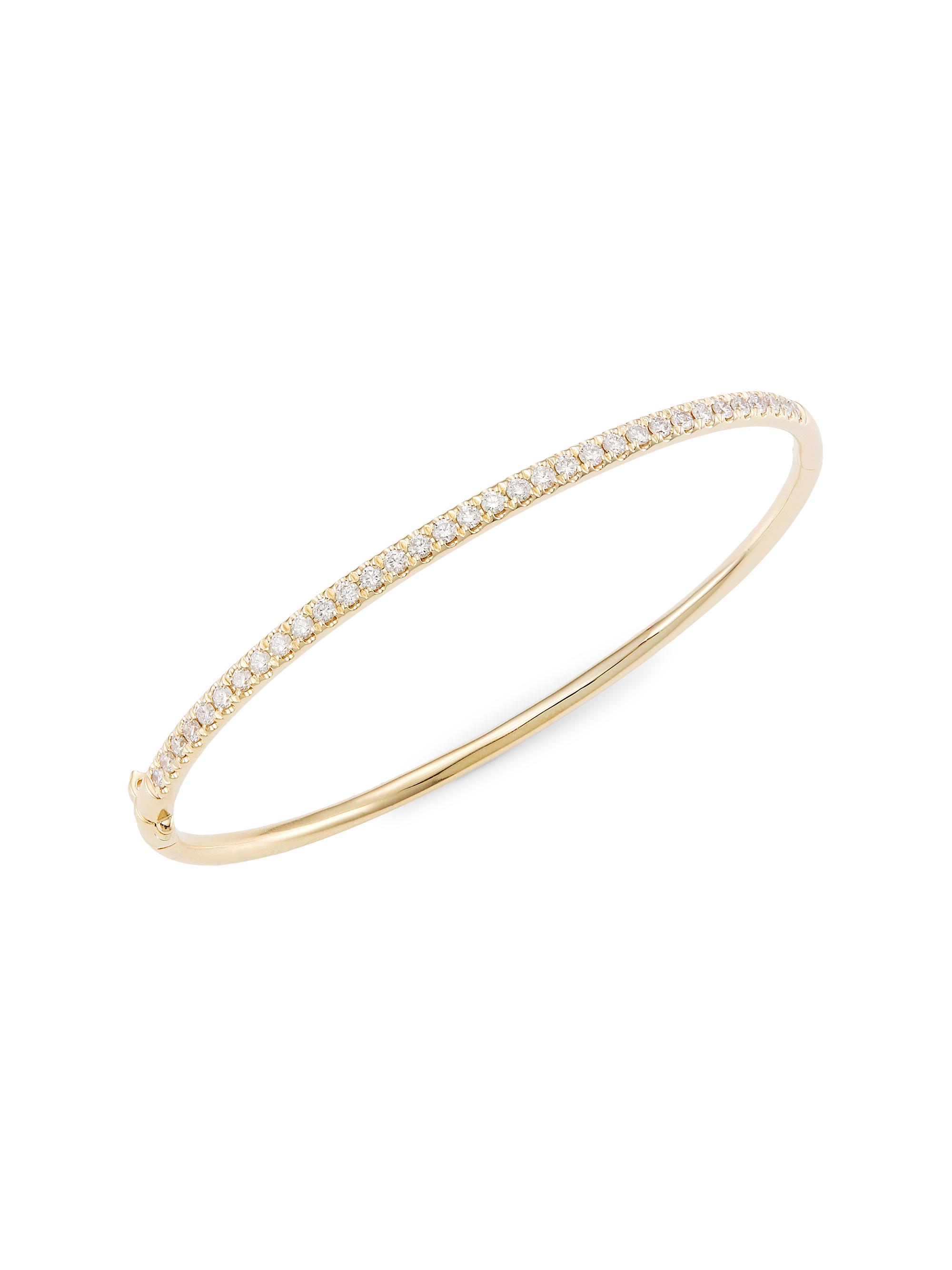 Saks Fifth Avenue Collection Women's 14K Yellow Gold & 0.88 TCW Diamond Bangle - Yellow Gold