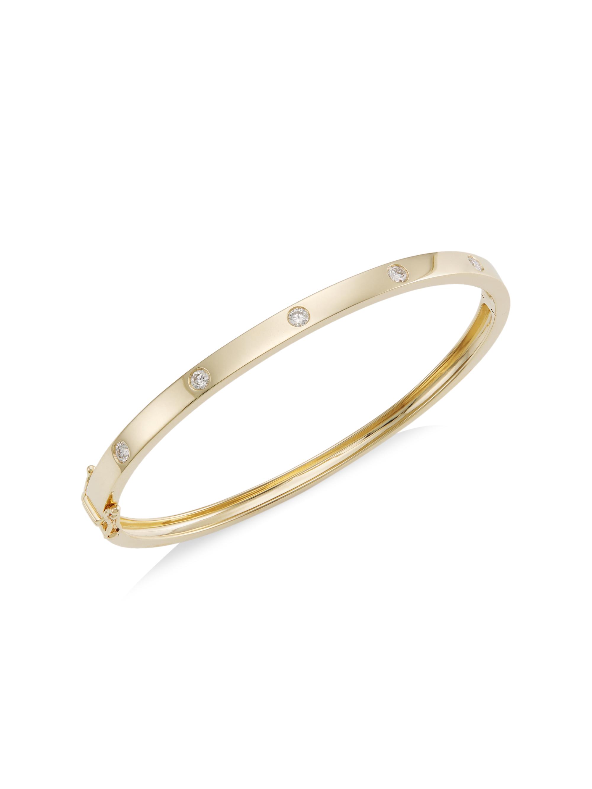 Saks Fifth Avenue Collection Women's 14K Yellow Gold & 0.38 TCW Diamond Bangle - Yellow Gold