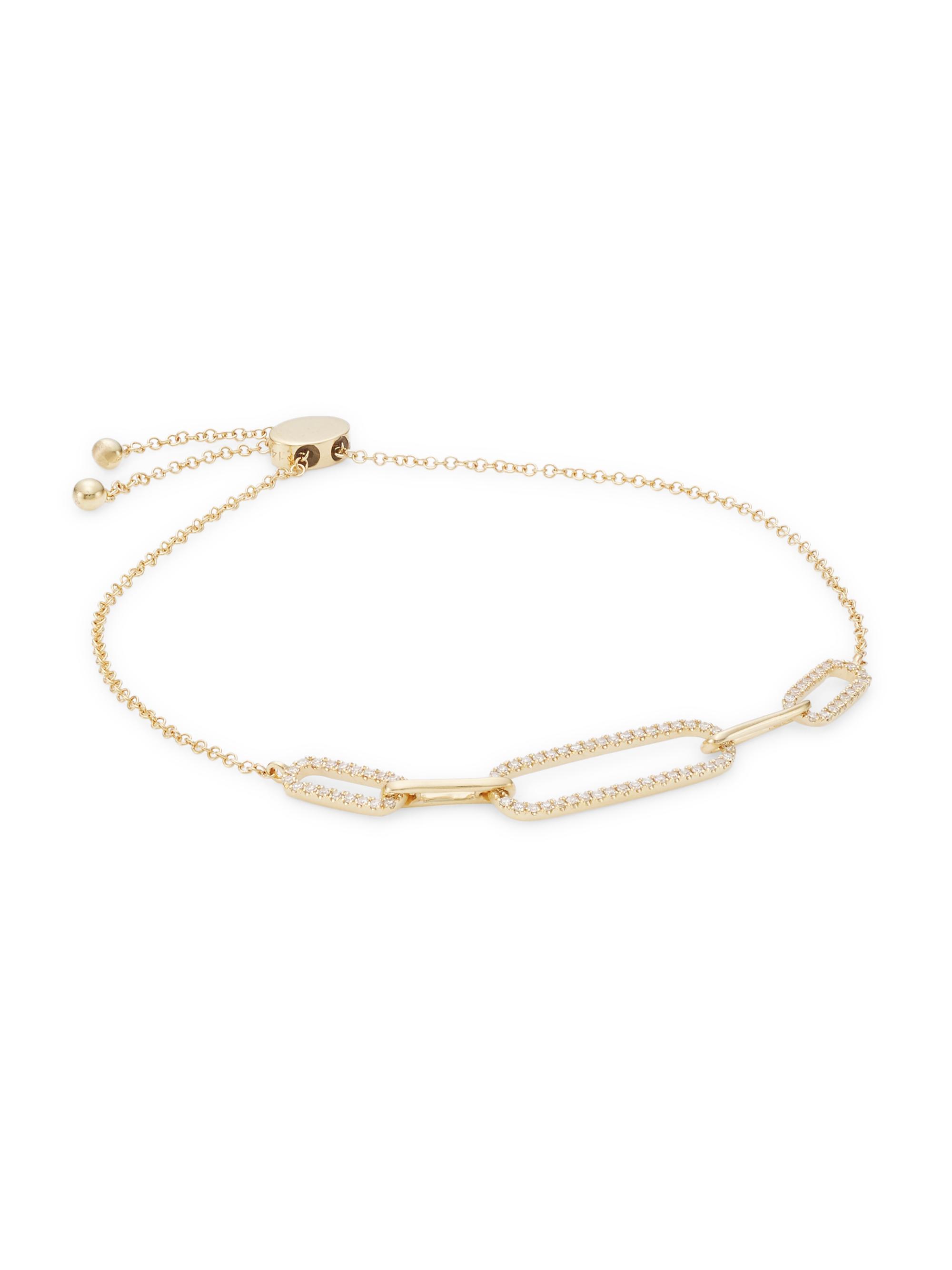 Saks Fifth Avenue Collection Women's 14K Yellow Gold & 0.24 TCW Diamond Bolo Bracelet - Yellow Gold