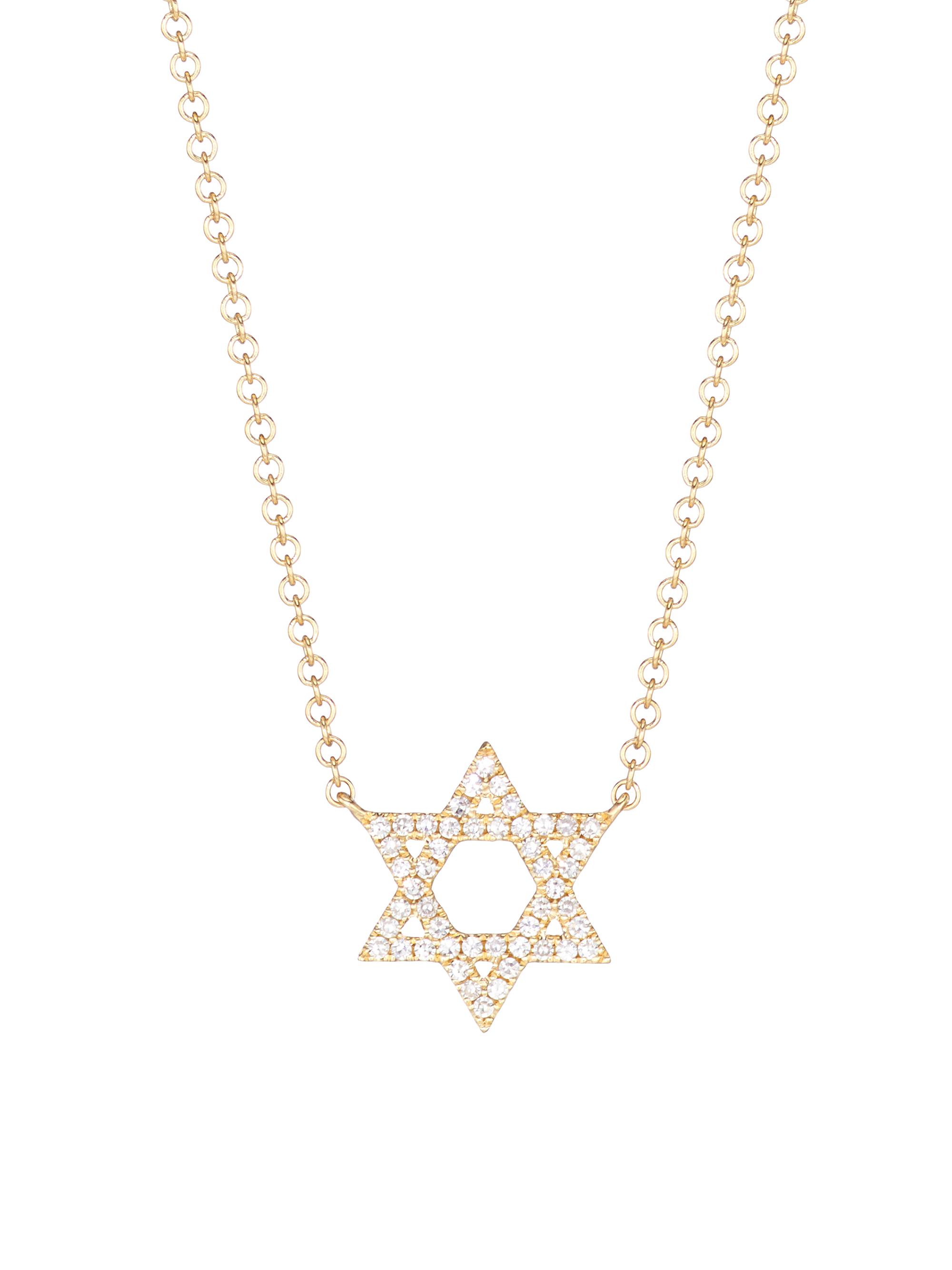 Saks Fifth Avenue Collection Women's 14K Yellow Gold & 0.11 TCW Diamond Star Of David Pendant Necklace - Yellow Gold