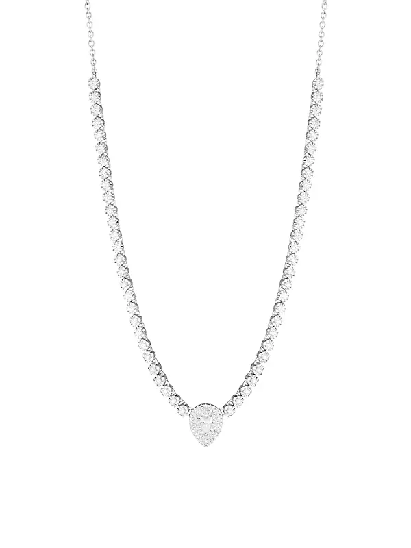 14K White Gold & 1.28 TCW Diamond Pendant Necklace