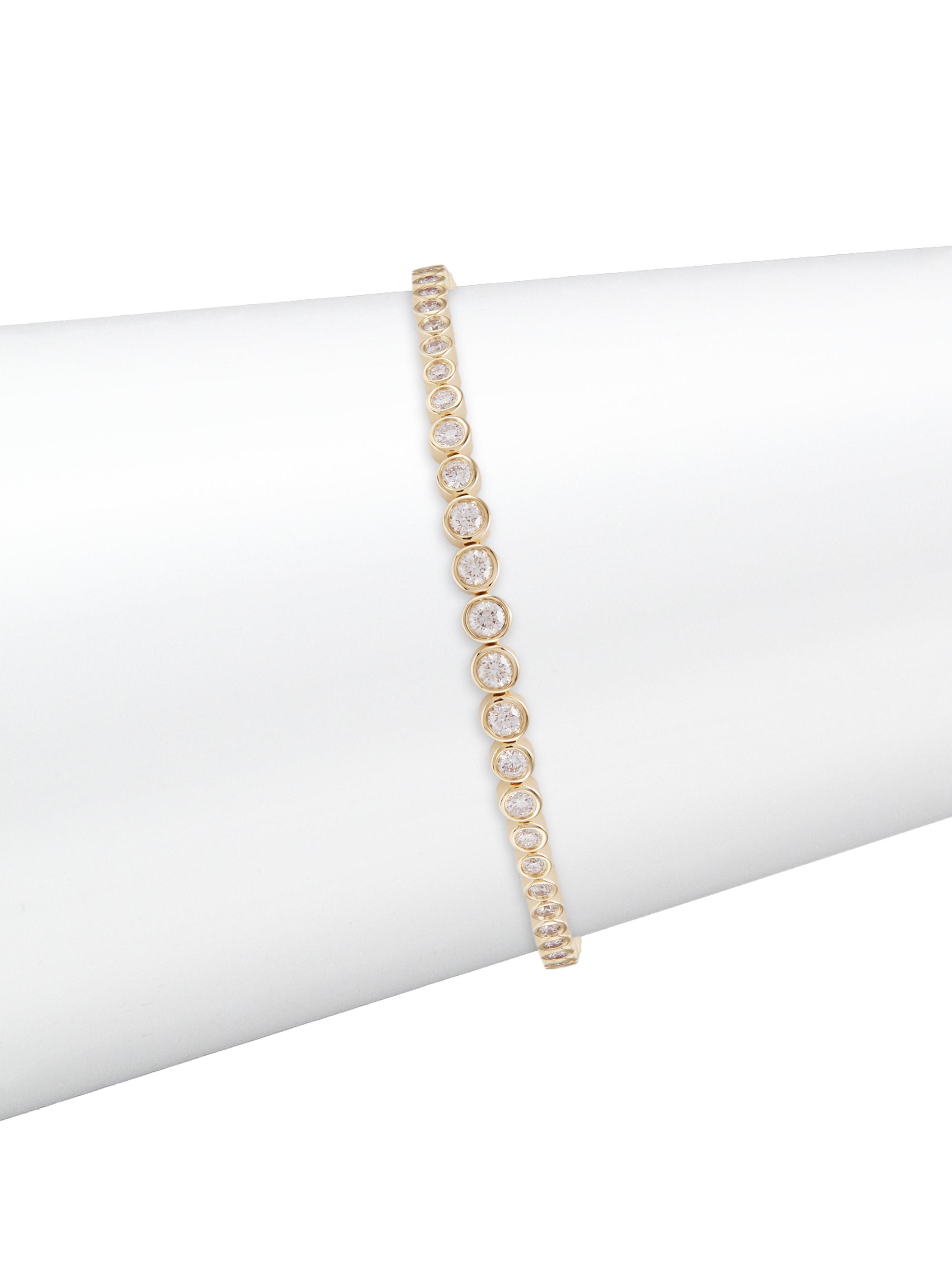 Saks Fifth Avenue Collection Women's 14K Yellow Gold & 1.90 TCW Diamond Bezel Tennis Bracelet - Yellow Gold