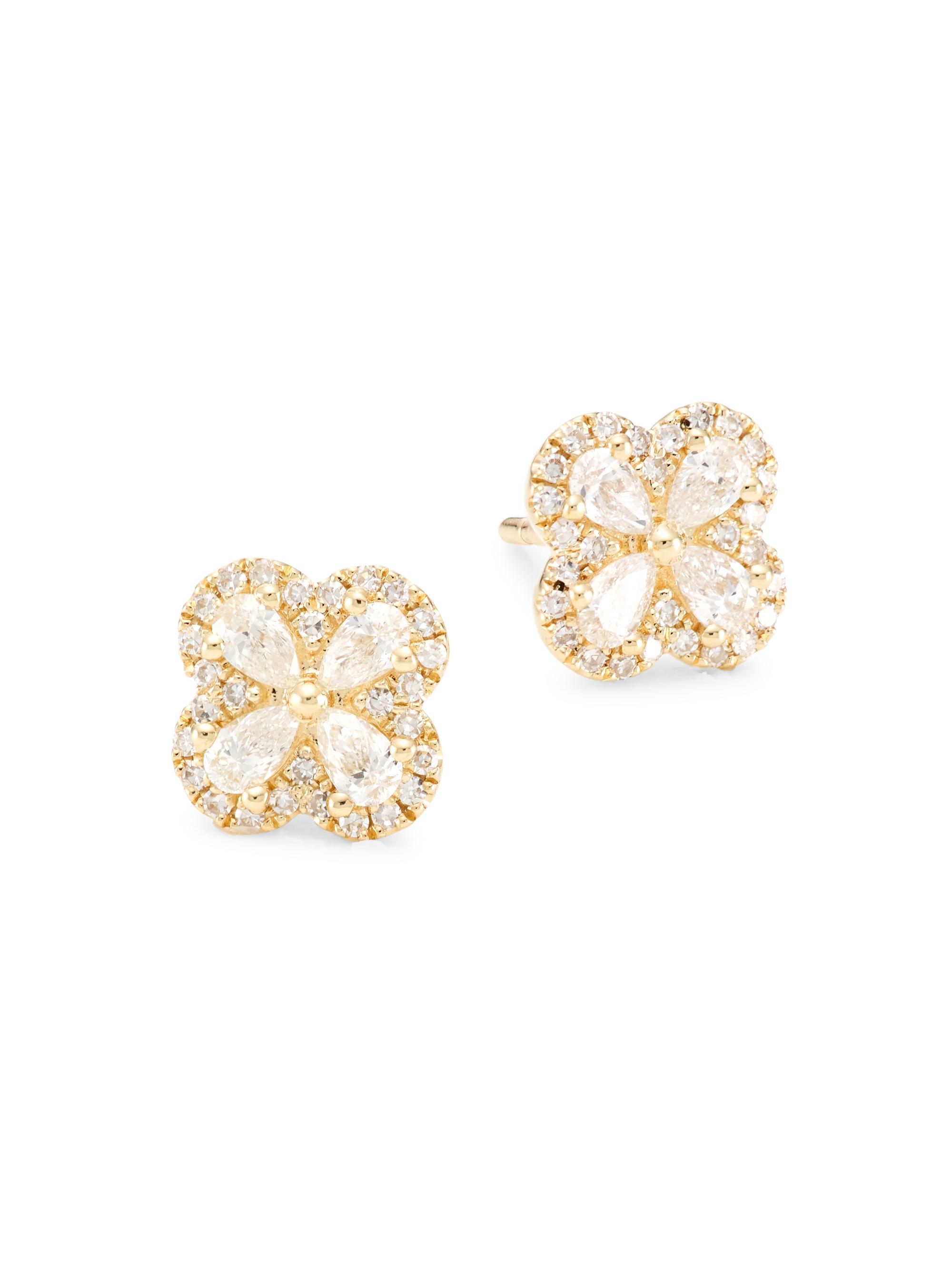 Parts of Four diamond-embellished stud earring - Gold