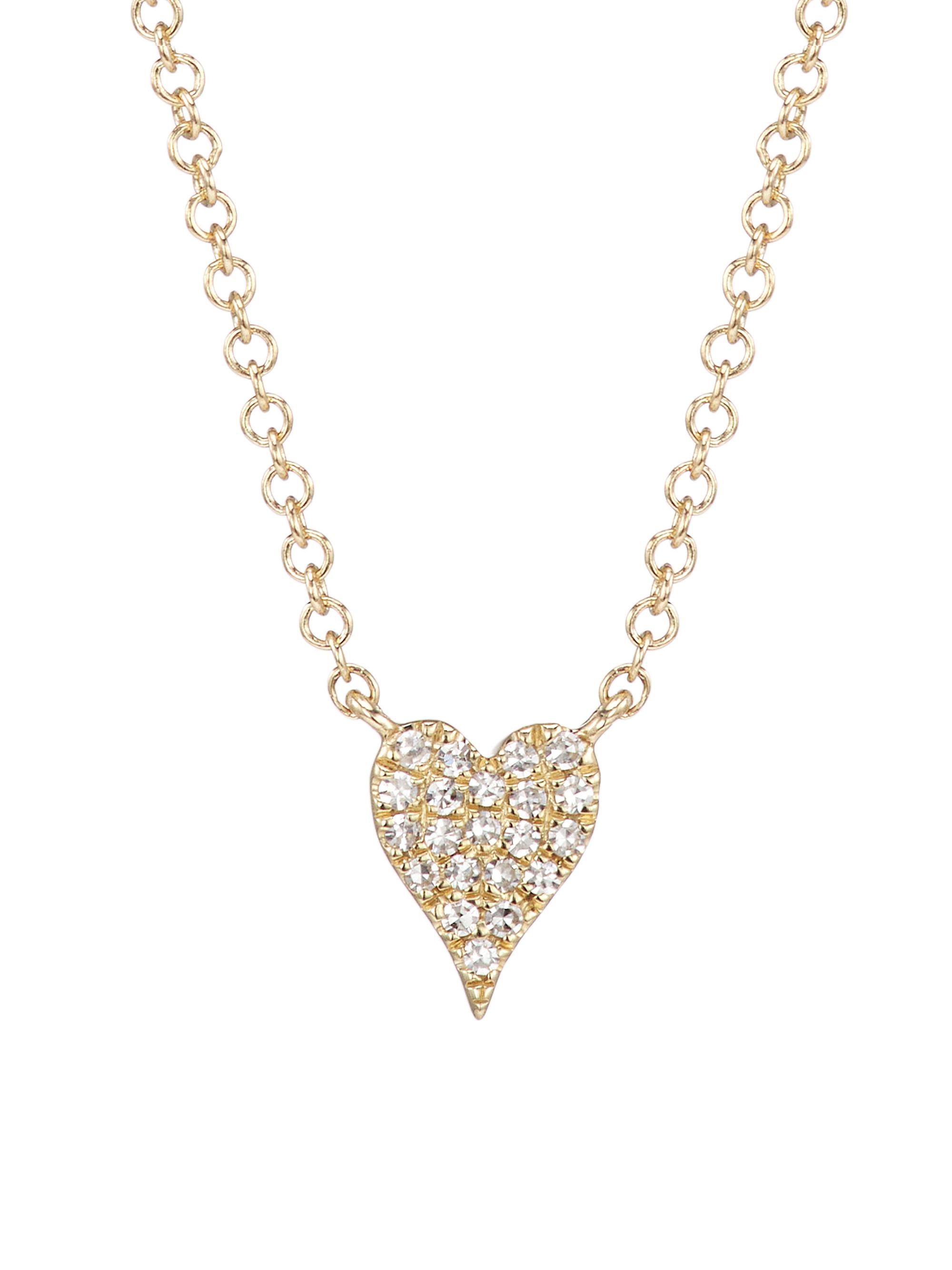 Saks Fifth Avenue Collection Women's 14K Yellow Gold & 0.05 TCW Diamond Heart Pendant Necklace - Yellow Gold