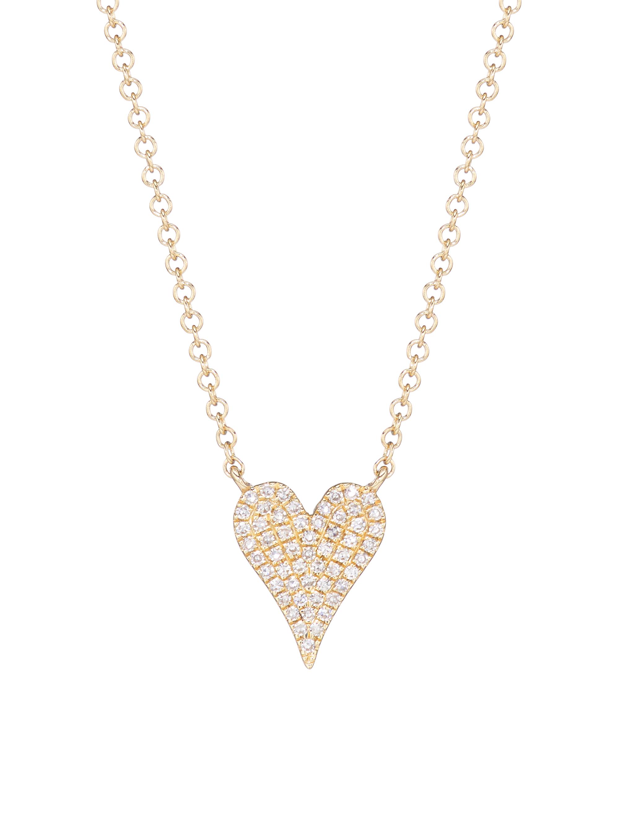 Saks Fifth Avenue Collection Women's 14K Yellow Gold & 0.11 TCW Diamond Heart Pendant Necklace - Yellow Gold